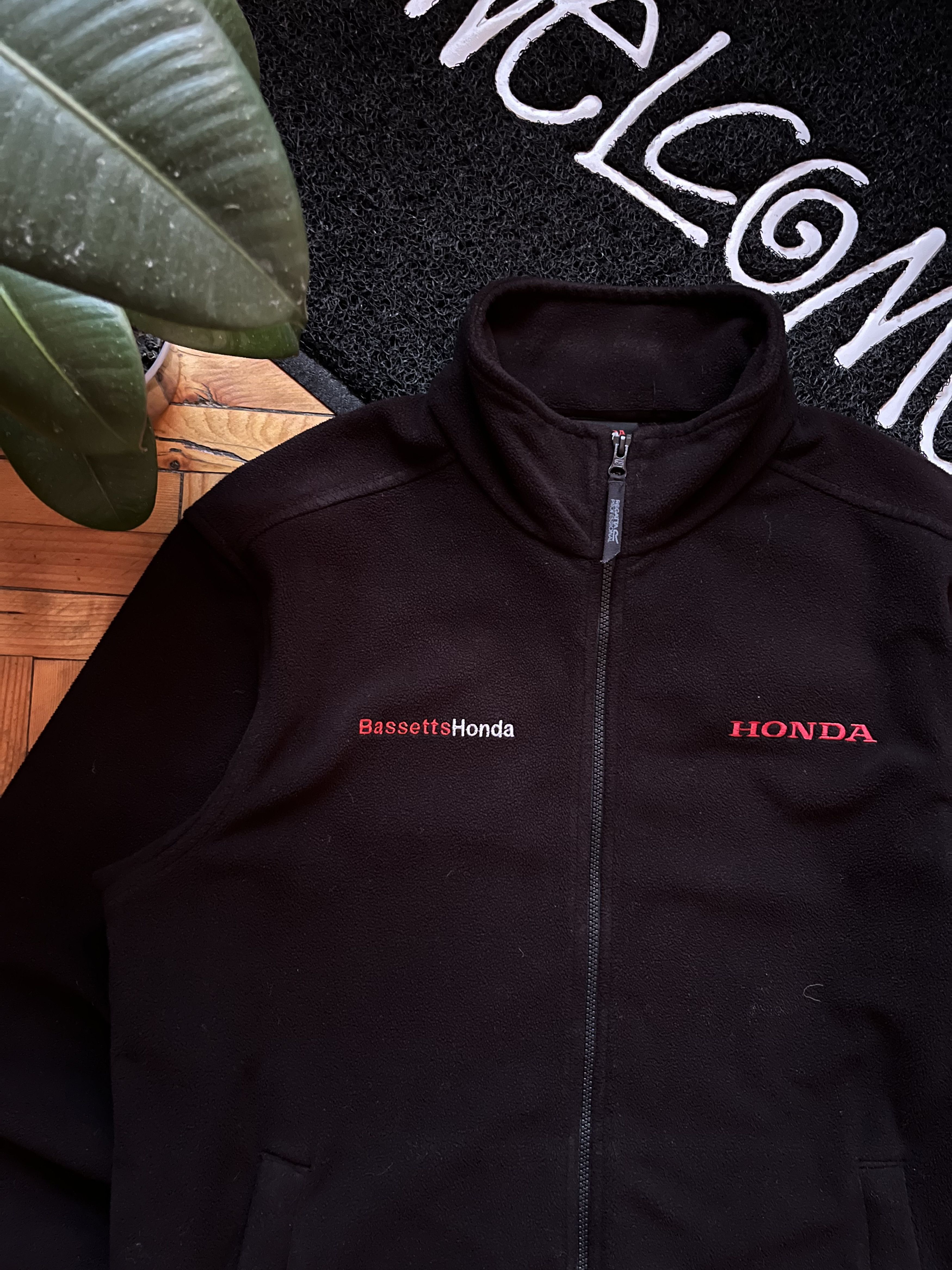 Honda Vintage Honda Racing Big Logo Black Zip Fleece Jacket Size US L / EU 52-54 / 3 - 3 Thumbnail