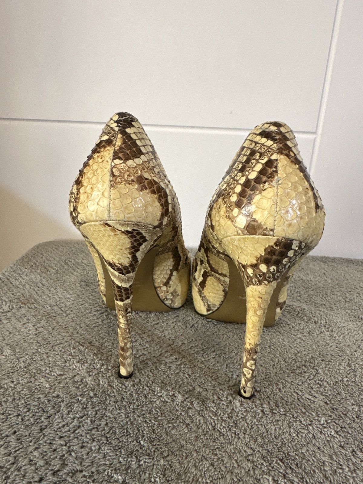 Bottega Veneta Bottega Veneta snakeskin high-heeled pumps Size US 9 / IT 39 - 4 Thumbnail