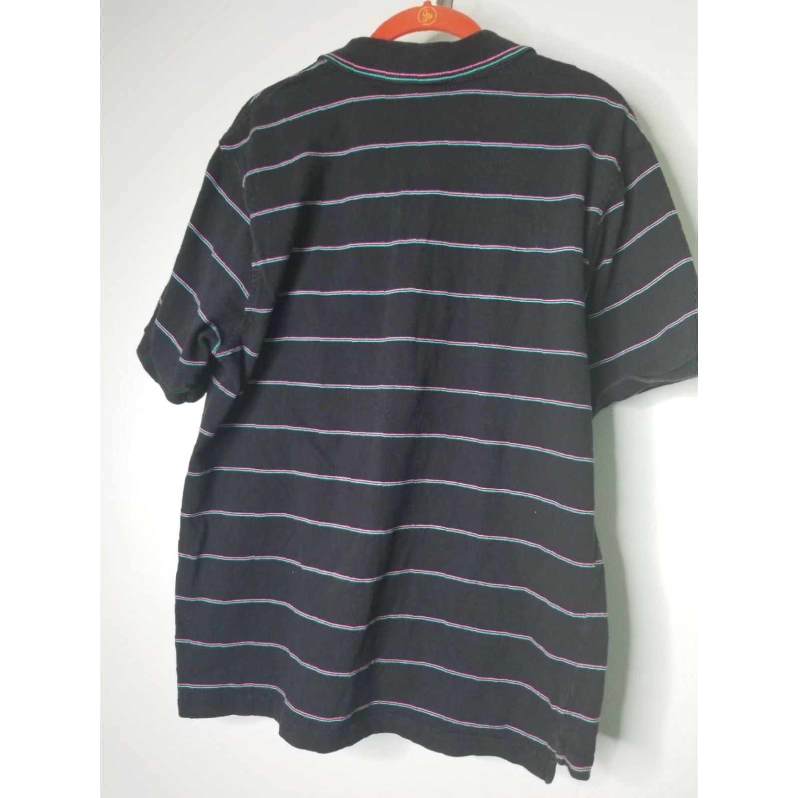 Vintage Arizona Iced Tea Polo Shirt (Men's L) Black Striped Embroidered Logo Polo Shirt, 100% Cotton, Short Sleeve, Regular Fit Size US L / EU 52-54 / 3 - 4 Thumbnail