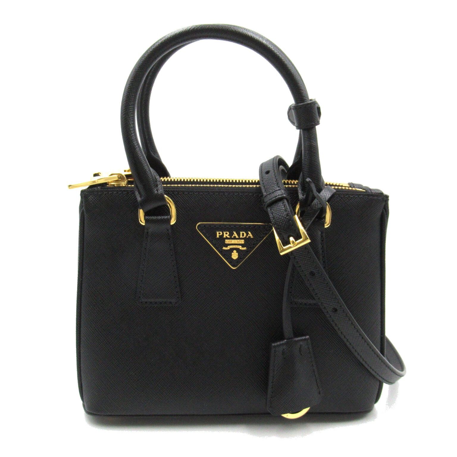 Prada Prada Saffiano Shoulder Bag Leather Black Size ONE SIZE - 1 Thumbnail