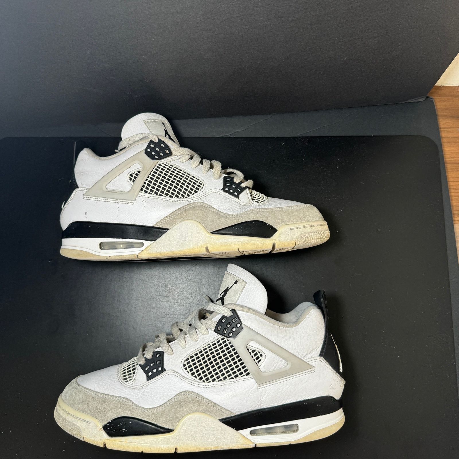 Jordan Brand × Nike Size 11.5 Nike Air Jordan 4 Retro Military Black Men's Shoes Size US 11.5 / EU 44-45 - 2 Thumbnail