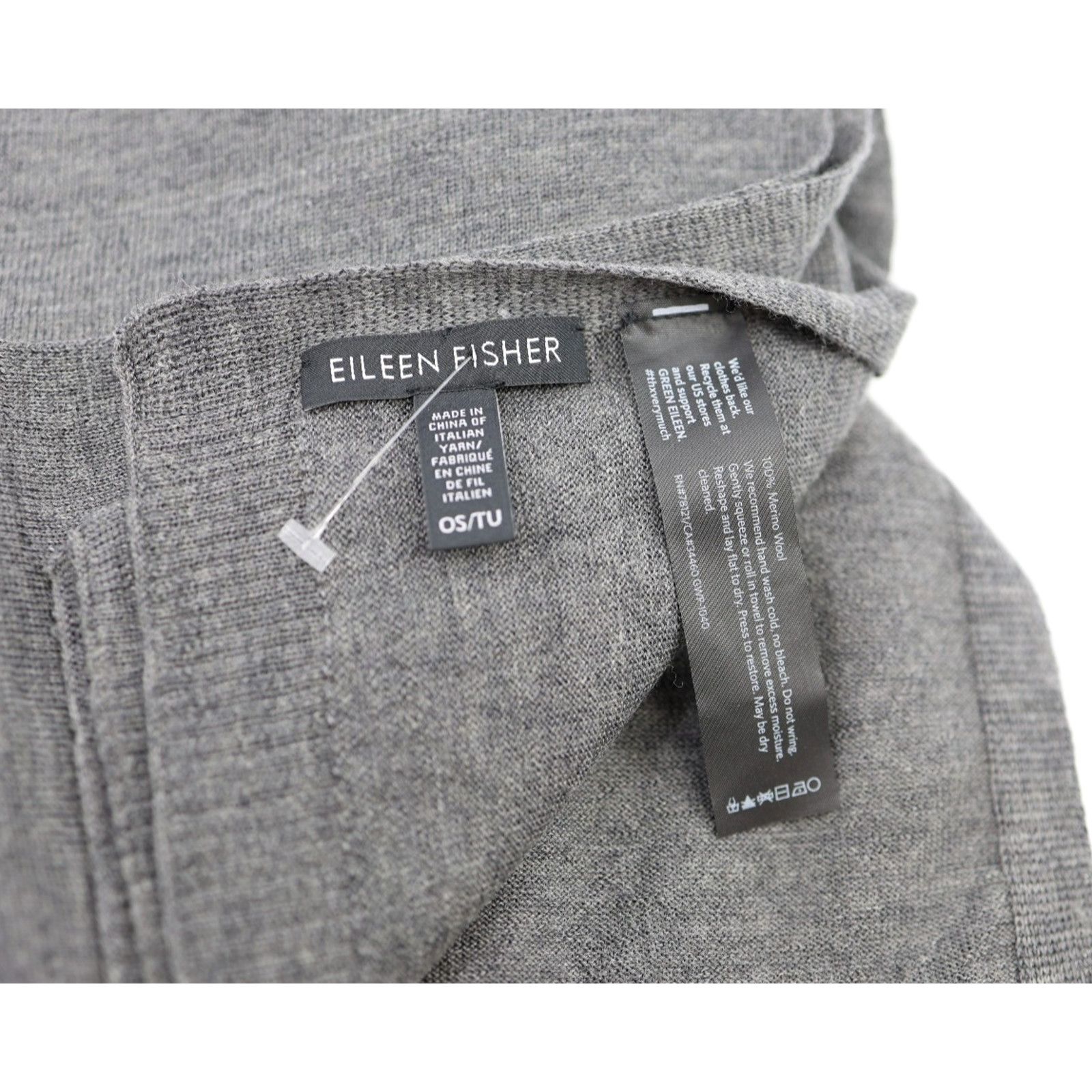 Eileen Fisher NWoT EILEEN FISHER Ash Gray Merino Wool Italian Yarn Scarf Size ONE SIZE - 4 Thumbnail