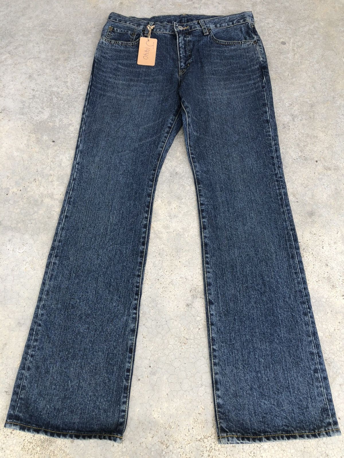 If Six Was Nine Japanese Uniqlo Flared Jeans Distressed Bootcut Size US 33 - 1 Thumbnail