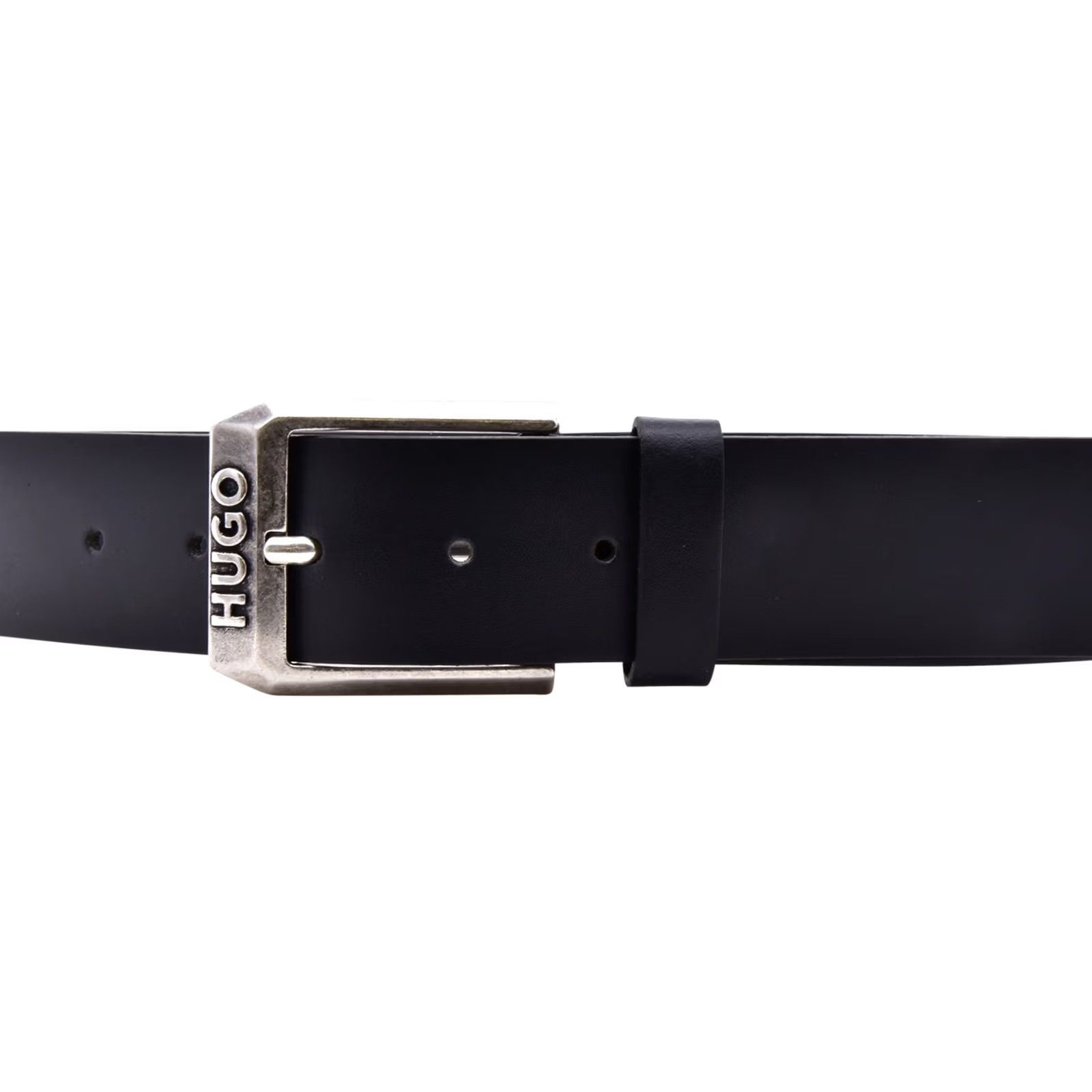 Hugo Boss Hugo Boss Men's Leather Belt Pin Buckle Black Size: 38 Size 38 - 2 Thumbnail