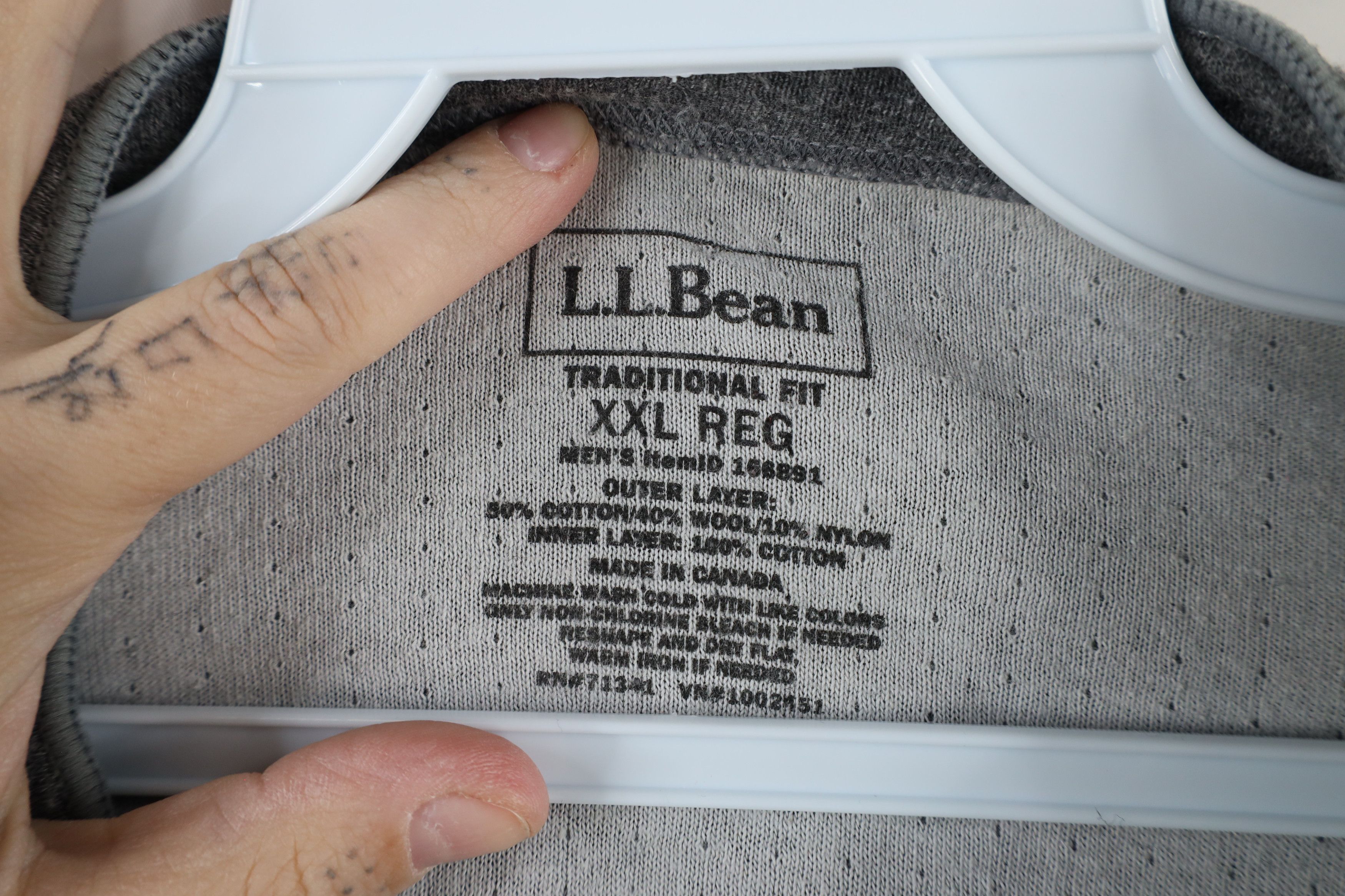 L.L. Bean × Vintage Vintage LL Bean Wool Blend Long Sleeve Henley T-Shirt Gray Size US XXL / EU 58 / 5 - 4 Thumbnail