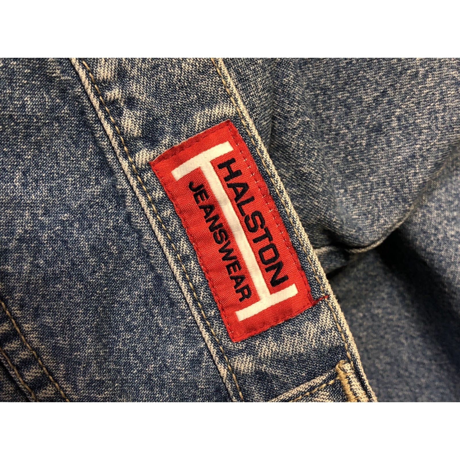 Halston VINTAGE Halston Cropped Blue Jeans 14 Lt Wash 33"W 23"In 5 Pocket High Rise Mom Jeans Women XS-XXL Size 36" / US 14 / IT 50 - 5 Thumbnail