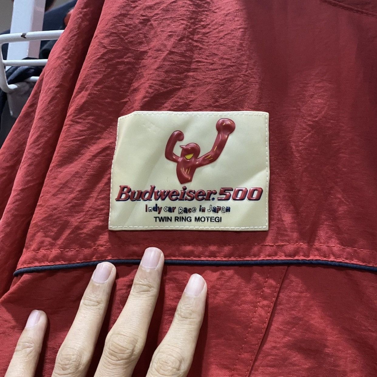 Budweiser Vintage 90s Honda Racing Budweiser 500 Hooded Racing Jacket Size US XL / EU 56 / 4 - 9 Thumbnail
