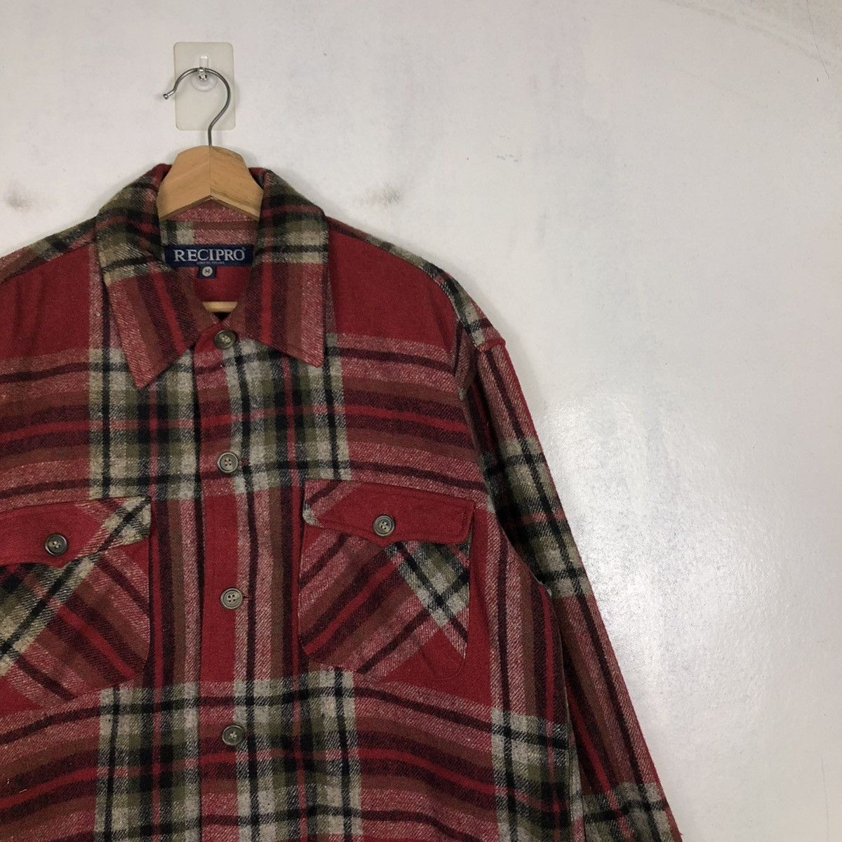 Flannel 📌VINTAGE WOOL FLANNEL JACKET RECIPRO ISSEY MIYAKE Size US M / EU 48-50 / 2 - 8 Thumbnail