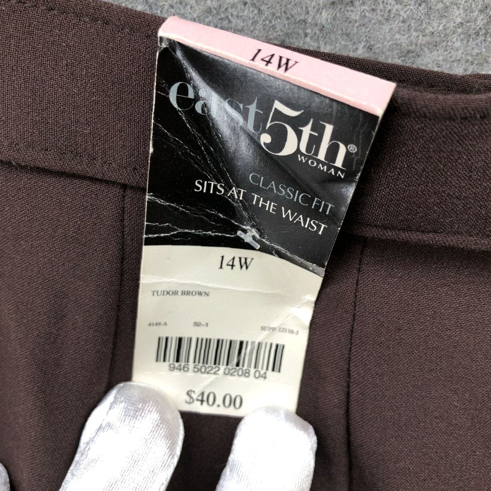 Vintage NWT East 5th Brown Dress Pants Womens 14W Classic Fit Straight Leg Sits At Waist Dress Pants Womens 14W Brown East 5th NWT Size 36" / US 14 / IT 50 - 5 Thumbnail