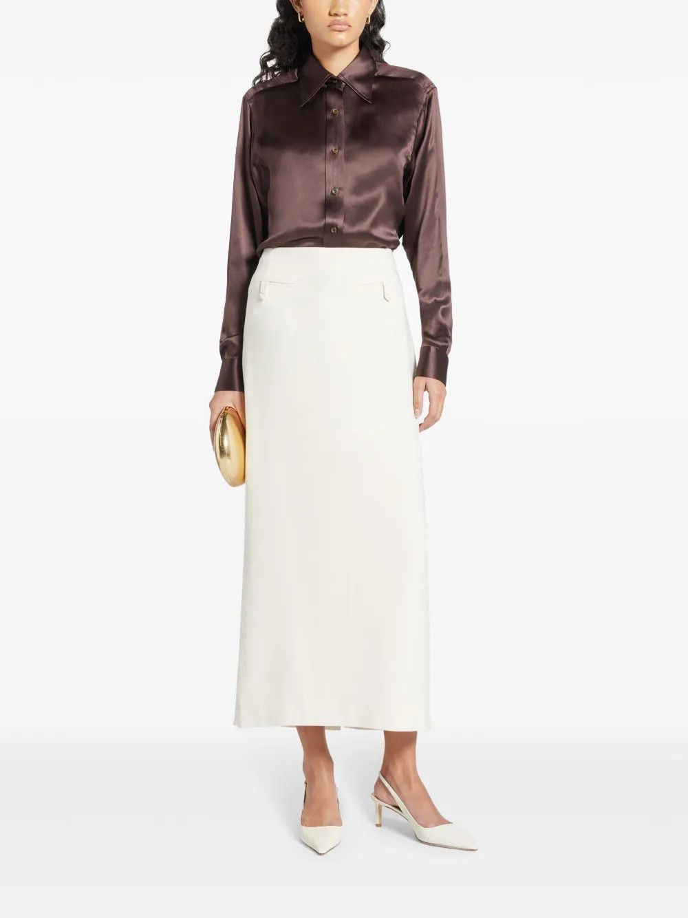 Tom Ford o1y0226 Silk Shirt in Chocolate Brown Size XS / US 0-2 / IT 36-38 - 5 Thumbnail