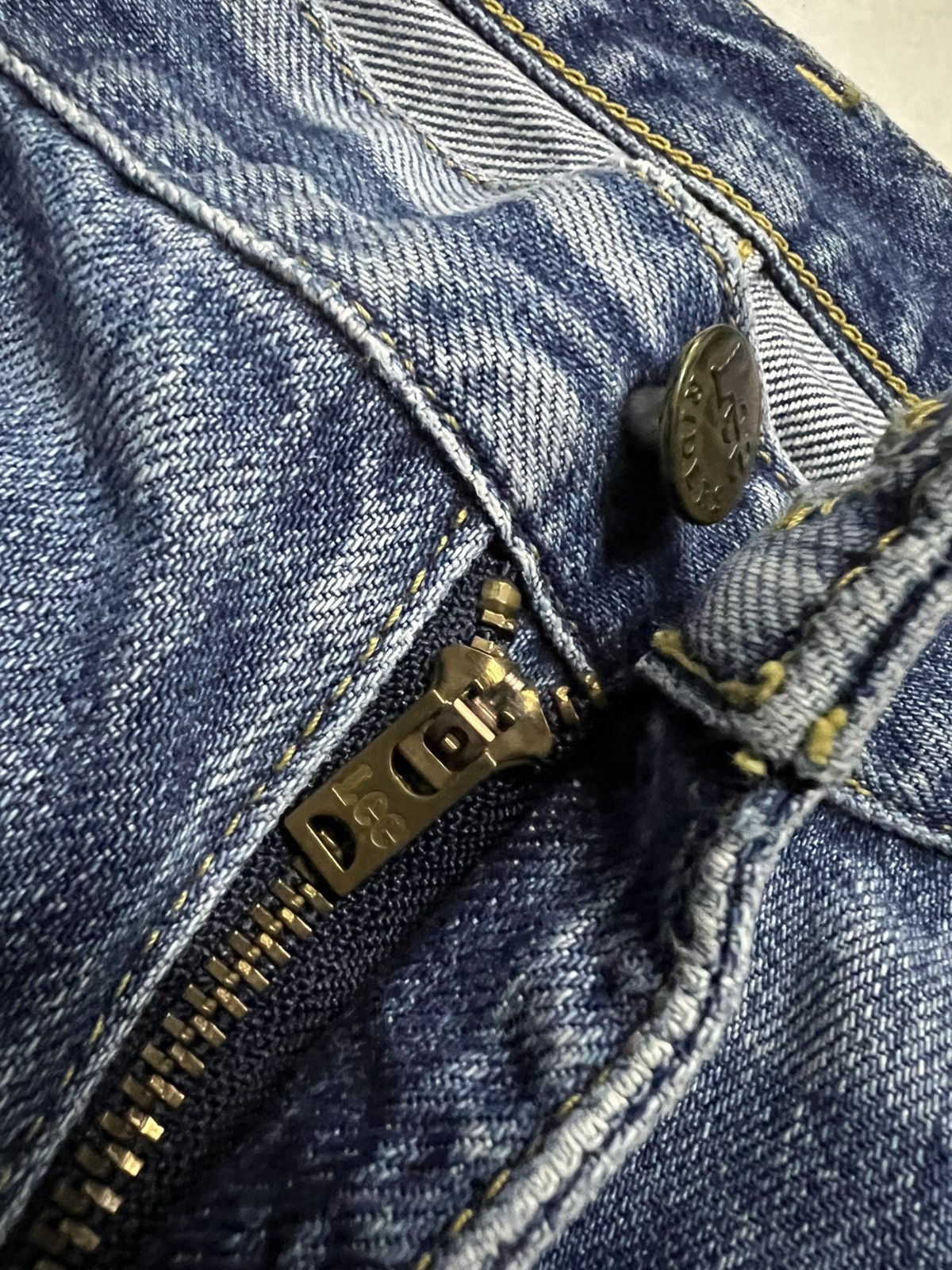 Lee 🌈80s Lee Riders Baggy Distress Zipper Jean Size US 35 - 15 Thumbnail