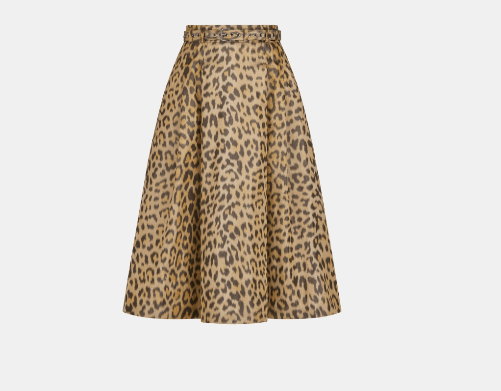 image of Dior O1W1Db10224 Mid-Length Skirt With Belt In Beige, Women's (Size 36)
