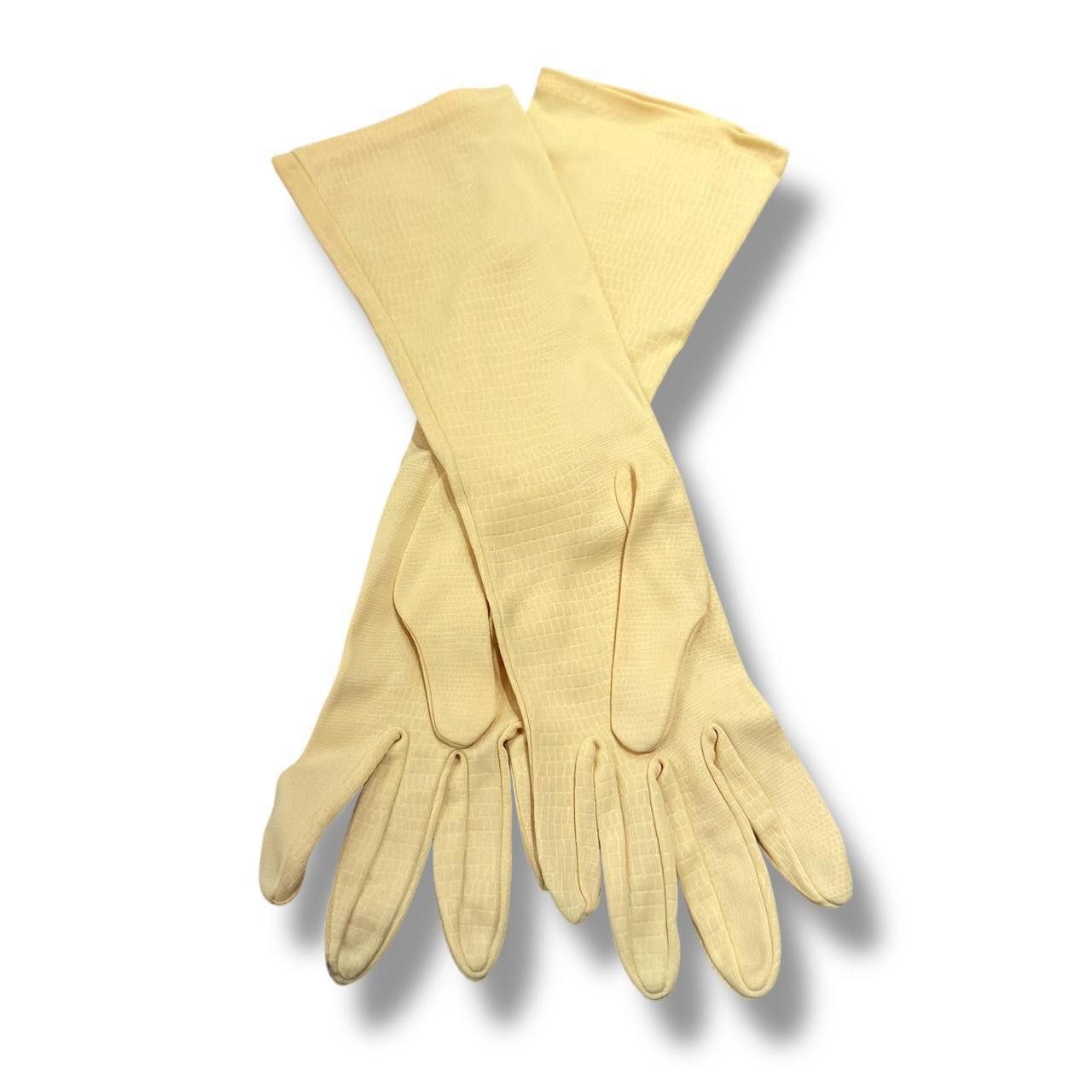 Designer Vintage Women's Yellow Gloves Size ONE SIZE - 1 Thumbnail