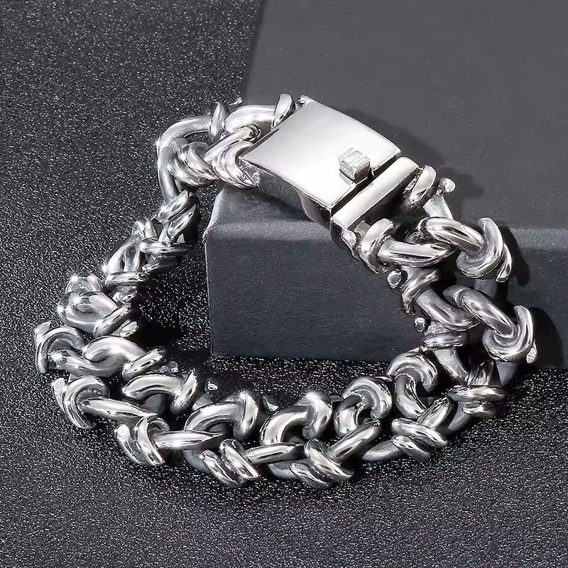 Vintage 20MM Wide Bracelet Twisted Chain Bracelets Size ONE SIZE - 2 Thumbnail