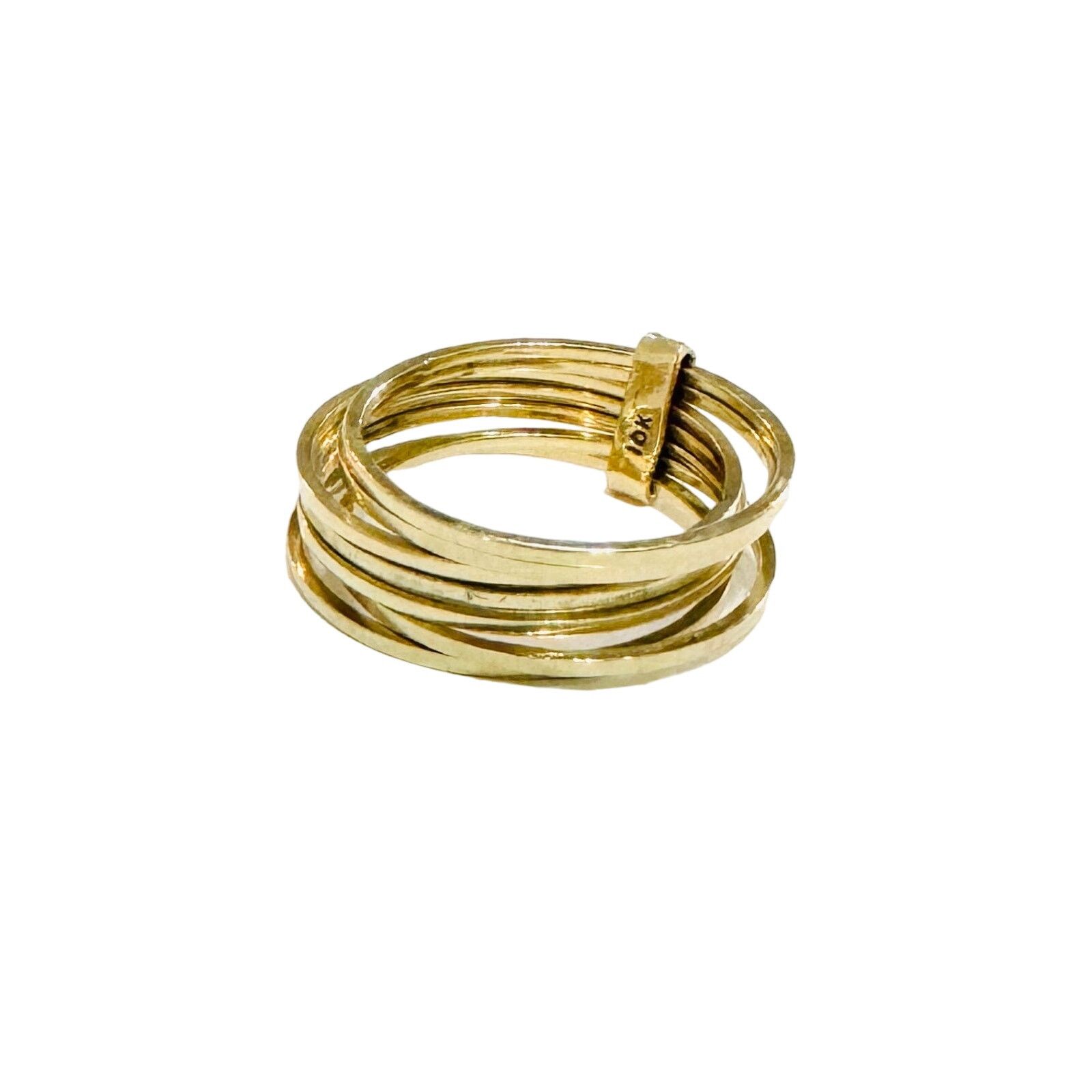 Other 3g Vintage Solid 10k Yellow Gold Statement Ring Stack Size 7 Size ONE SIZE - 1 Thumbnail