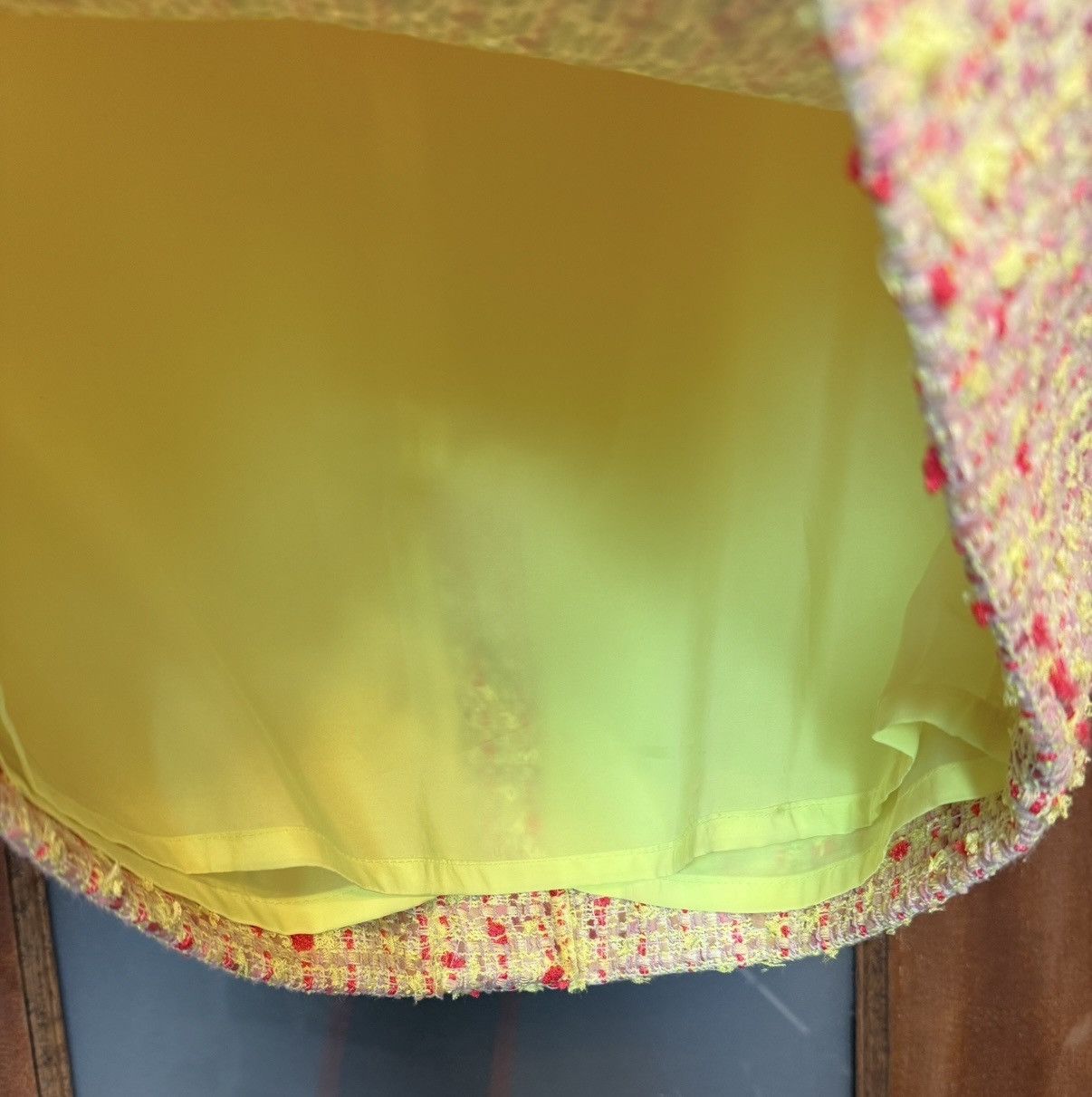 J.Crew J.Crew Women Yellow Pink Tweed Neon Print No. 2 Pencil Skirt Size 34" / US 12 / IT 48 - 4 Thumbnail