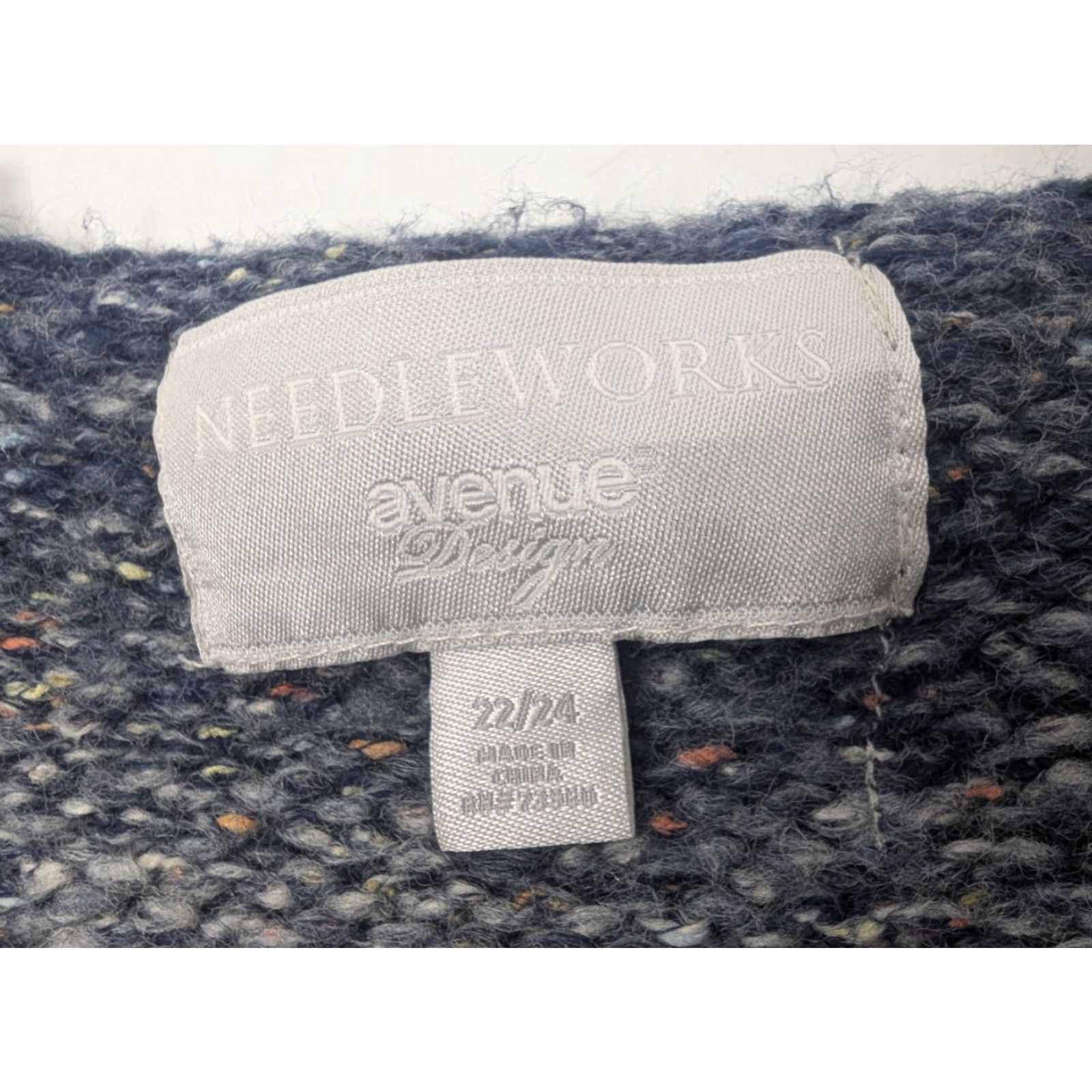Avenue Avenue Cardigan Sweater One Button Plus Size 22/24 Navy Ombre Bohemian Classic Nature Outdoor Teacher Women Size 3XL / US 20-22 - 7 Thumbnail