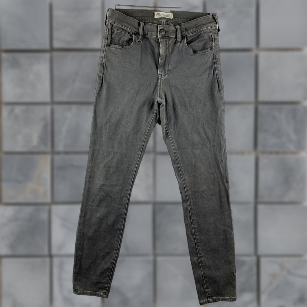 Madewell Madewell High Riser Skinny Jeans Womens 27 Gray Denim Dark Wash Stretch Ankle 5-Pocket Regular Rise Size 27" / US 4 / IT 40 - 1 Thumbnail