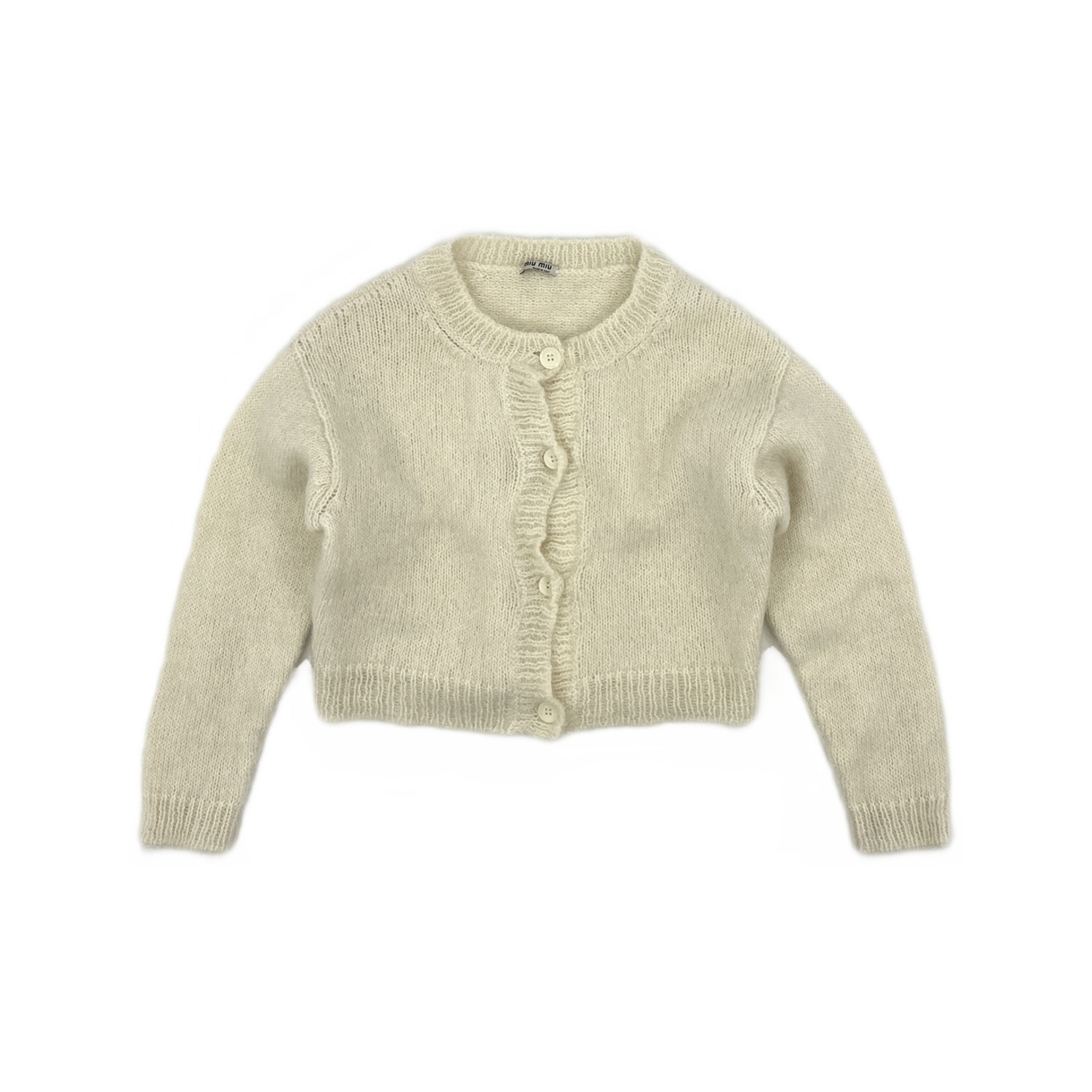 Miu Miu Miu Miu Mohair Button Cardigan White Size 38 Size XS / US 0-2 / IT 36-38 - 1 Thumbnail