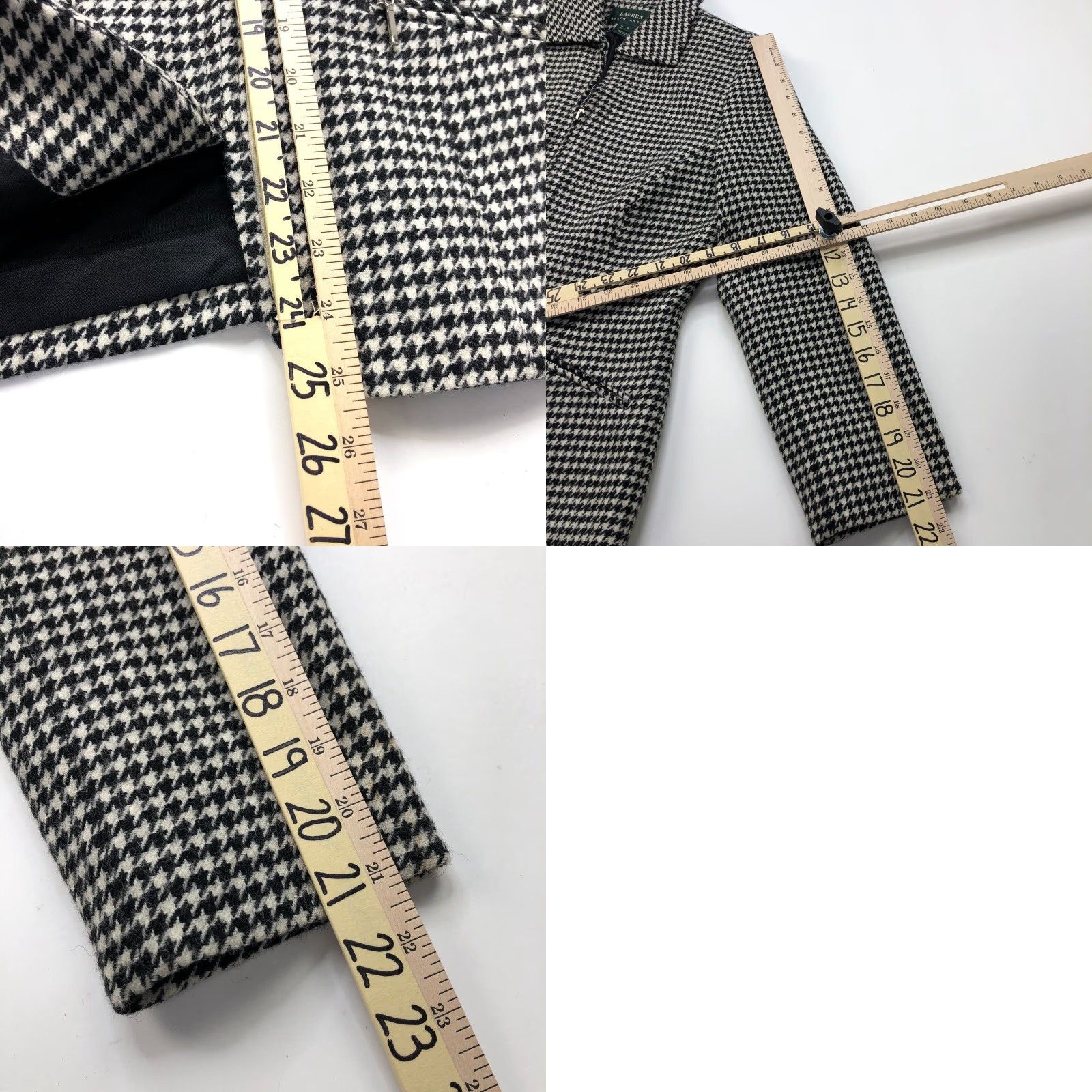 Ralph Lauren Lauren Ralph Lauren Blazer 4 Full Zip Houndstooth Wool Knit Women Jacket Black White READ Size S / US 4 / IT 40 - 10 Thumbnail