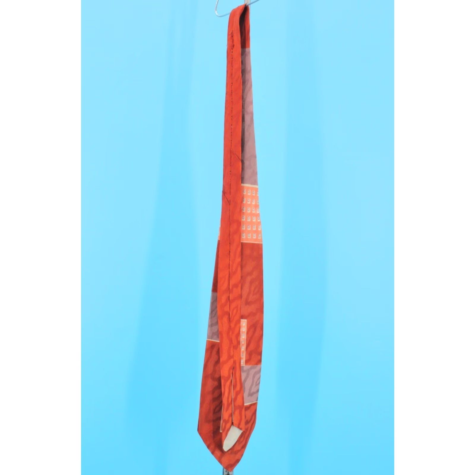 Vintage VTG 1940s Orange & Purple Geometric Necktie Tie Men's 40s Tie Size ONE SIZE - 7 Thumbnail