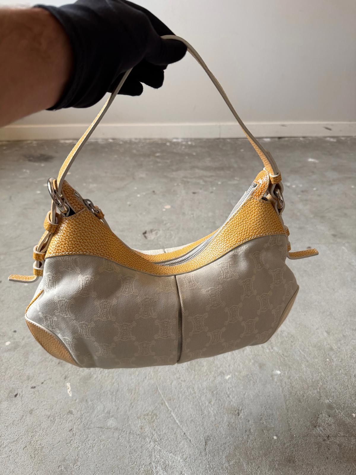Celine Celine Triomphe Hobo Shoulder Bag Grey/Yellow Size ONE SIZE - 4 Thumbnail