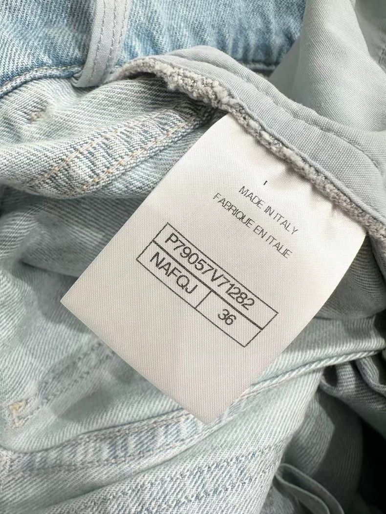 Chanel Chanel 25P light blue pearl jeans wide-leg trousers Size 24" / US 00 / IT 34 - 7 Thumbnail