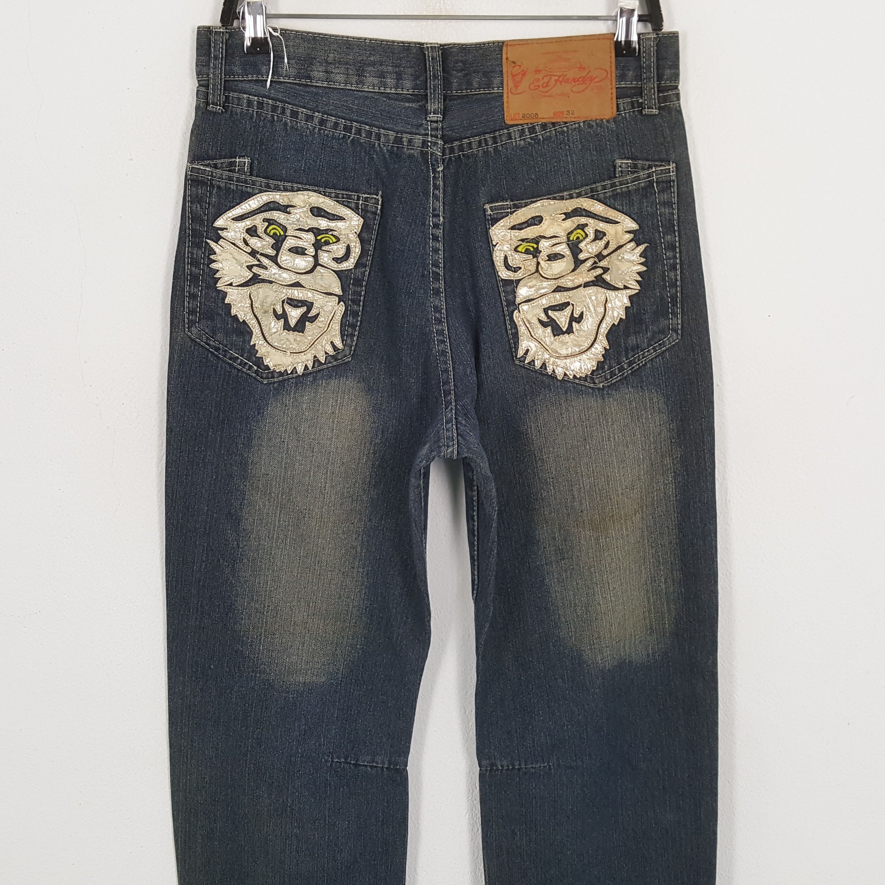 Christian Audigier × Ed Hardy × Vintage ED HARDY Designer Brand Fashion Style Custom Art Jeans Size US 30 / EU 46 - 5 Thumbnail