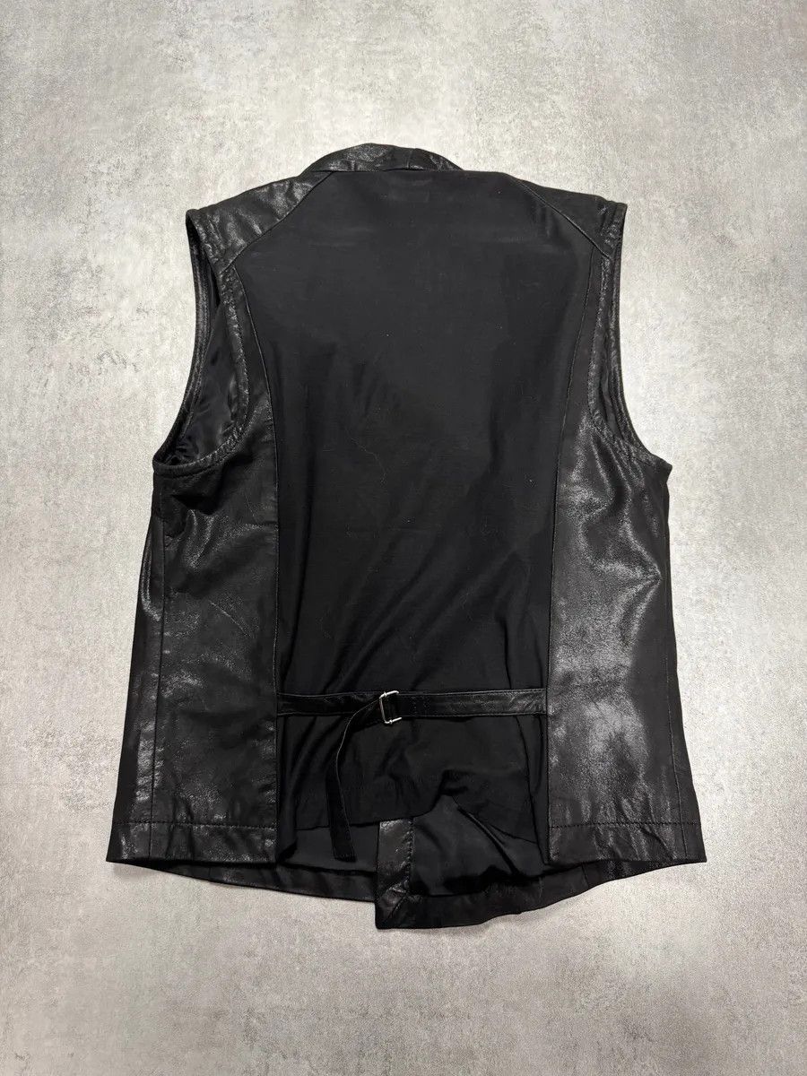 Emporio Armani SS2011 Emporio Armani Asymmetrical Black Goat Leather Vest Size US S / EU 44-46 / 1 - 6 Thumbnail