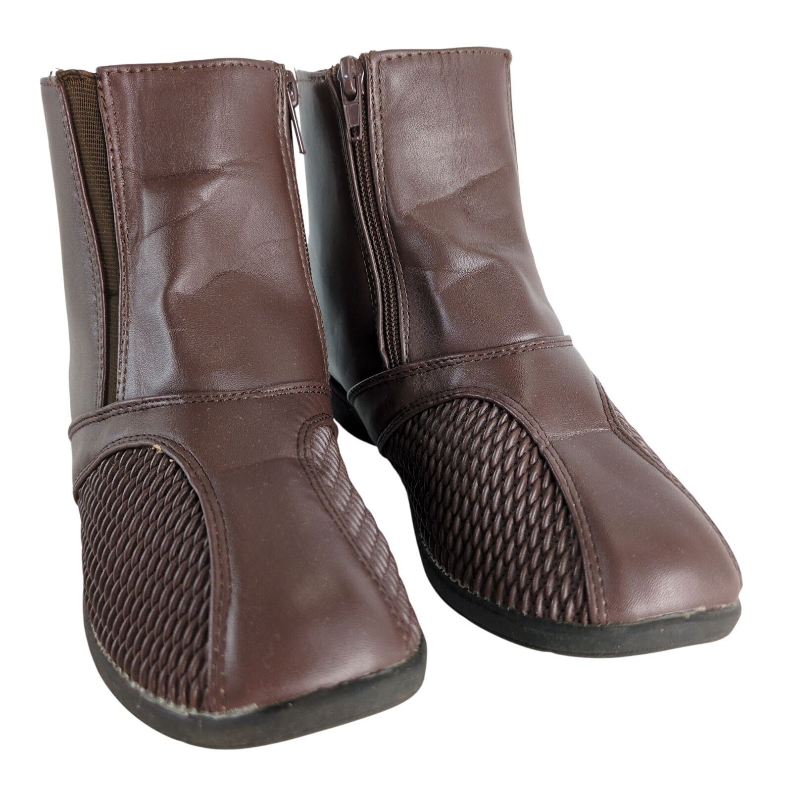 Other Beacon Womens 7W Brown PU Leather Ankle Boots Stretch N Form Size US 7 / IT 37 - 8 Thumbnail