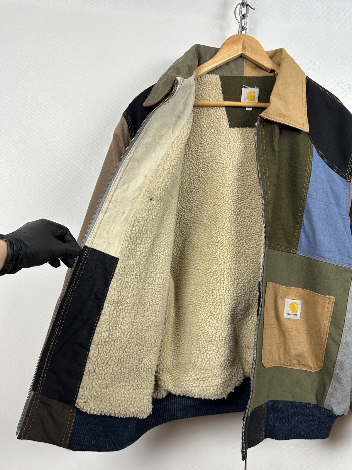 Carhartt × Vintage Vintage Carhartt Reworked Detroit Sherpa Jacket Size US L / EU 52-54 / 3 - 13 Thumbnail