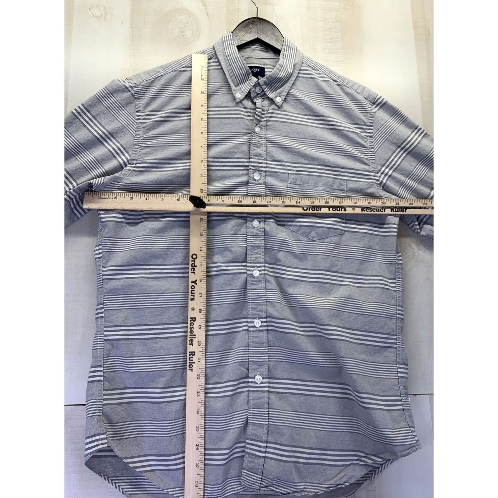 J.Crew J.CREW Gray White Stripe Button-Down Shirt Mens L Size US L / EU 52-54 / 3 - 2 Thumbnail