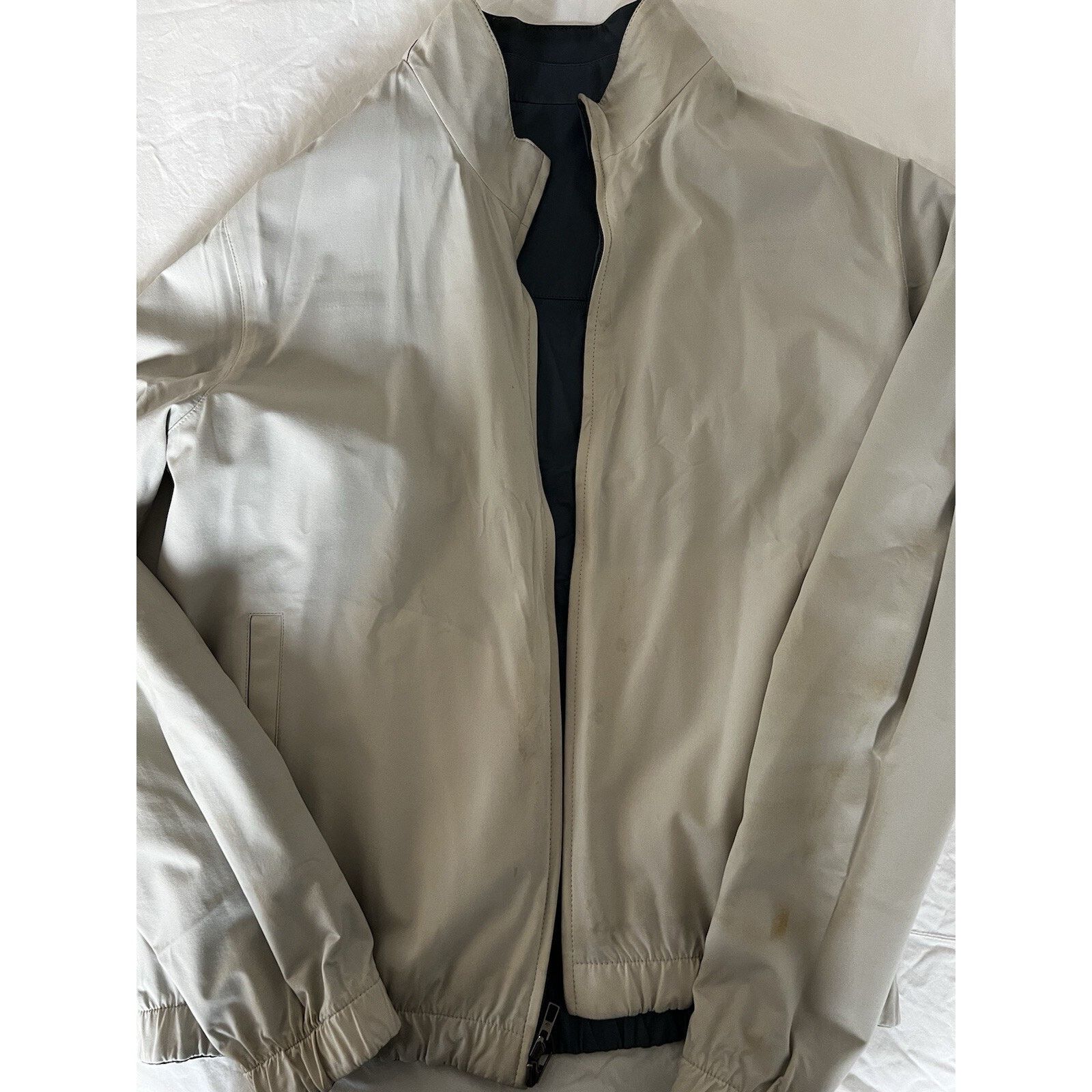 Loro Piana $6,950 Loro Piana Bomber Leather Reversible Blue/Ivory IT52 Size US L / EU 52-54 / 3 - 12 Thumbnail