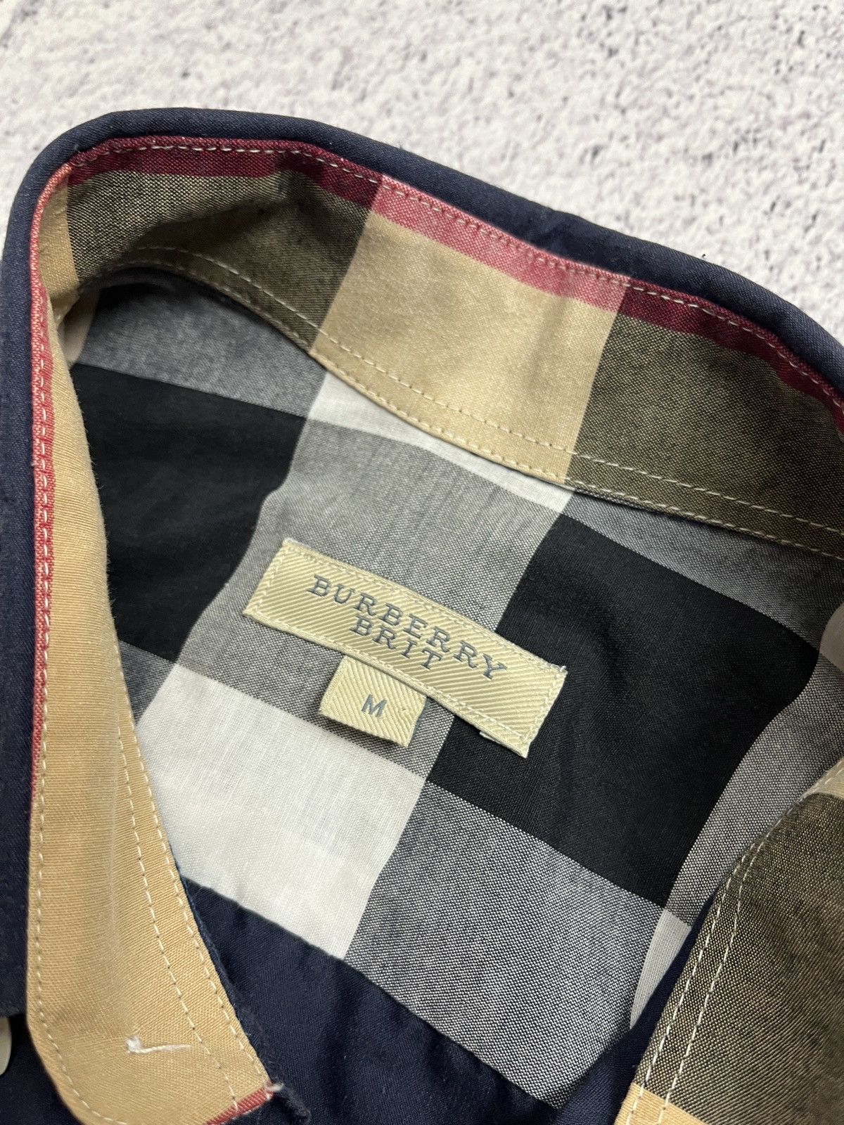Burberry × Vintage Vintage Burberry Brit Nova Check Navy Button Up Shirt M Size US M / EU 48-50 / 2 - 12 Thumbnail