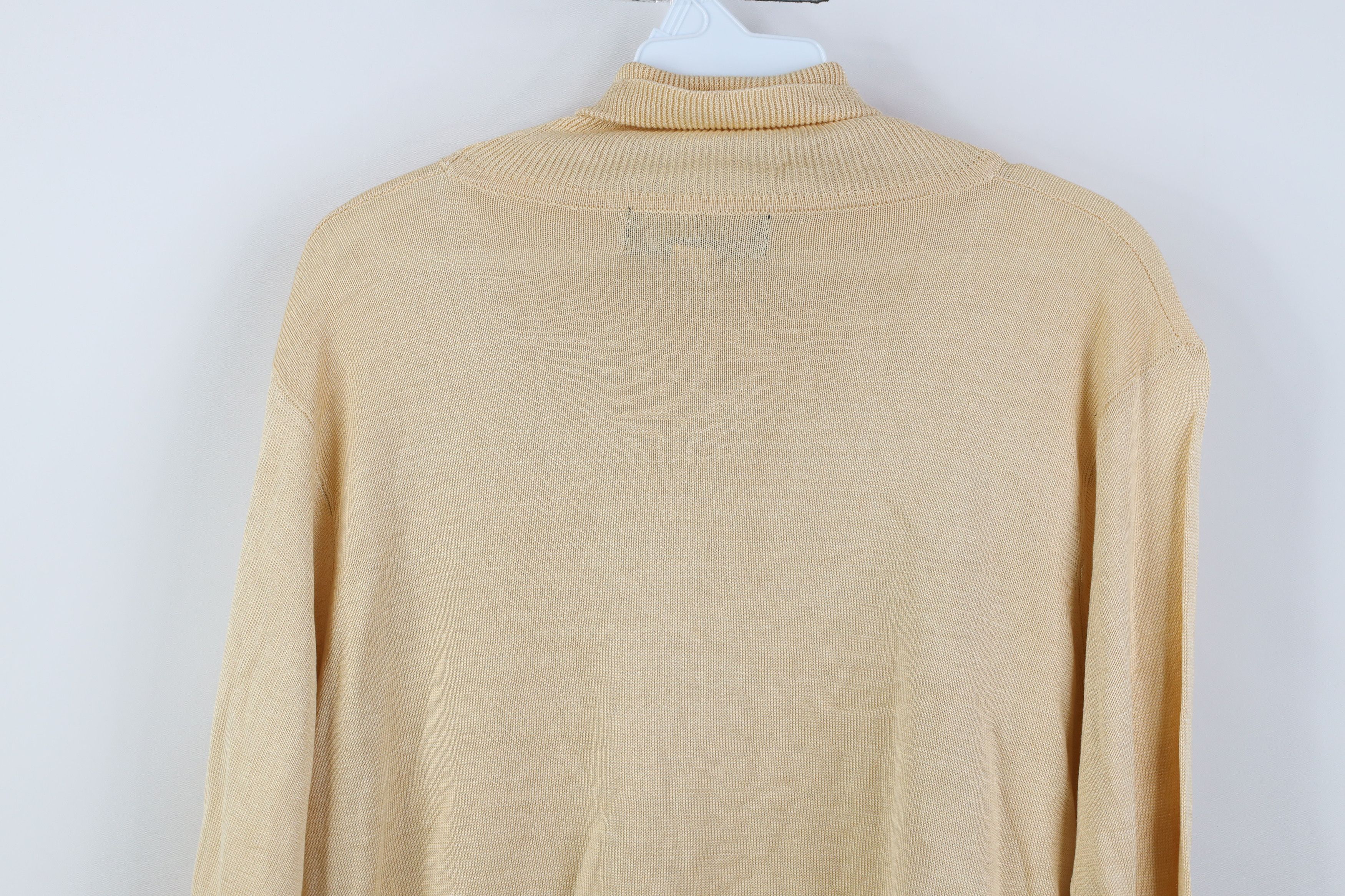 Vintage Vintage 90s Streetwear Silk Knit Turtleneck Sweater Gold Size L / US 10 / IT 46 - 10 Thumbnail