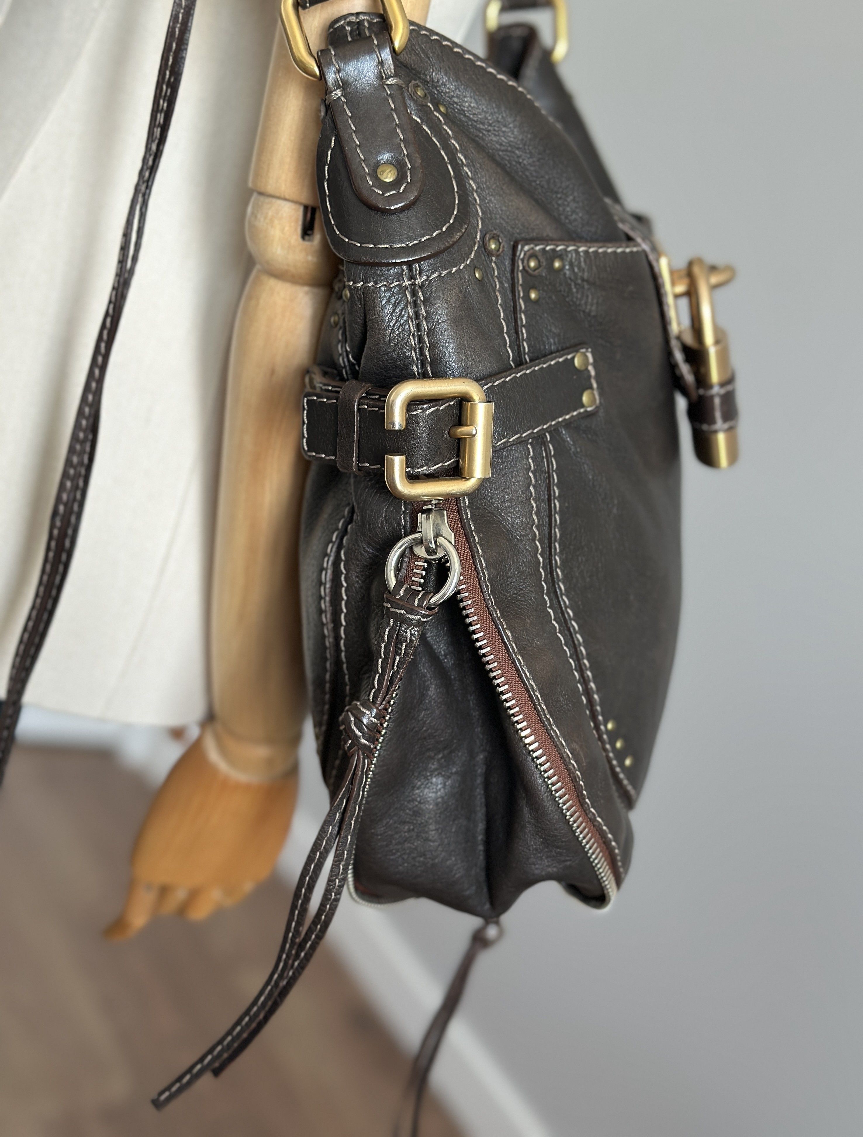 Chloe Chloe Pebbled Leather Paddington Hobo 02-07-53 Made In Italy Size ONE SIZE - 12 Thumbnail
