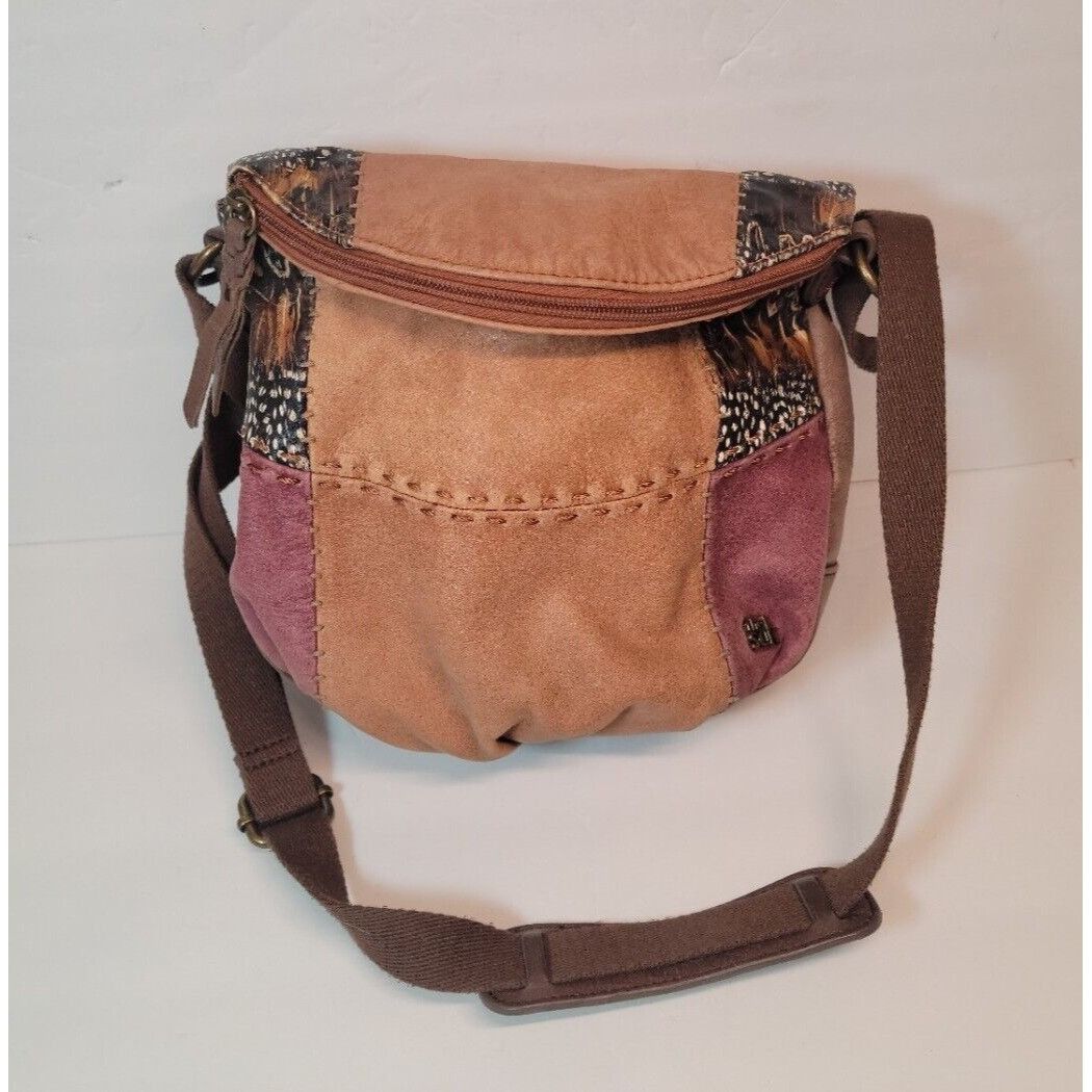 The Sak The Sak Deena Brown Leather Boho Patchwork Crossbody Flap Ha ...