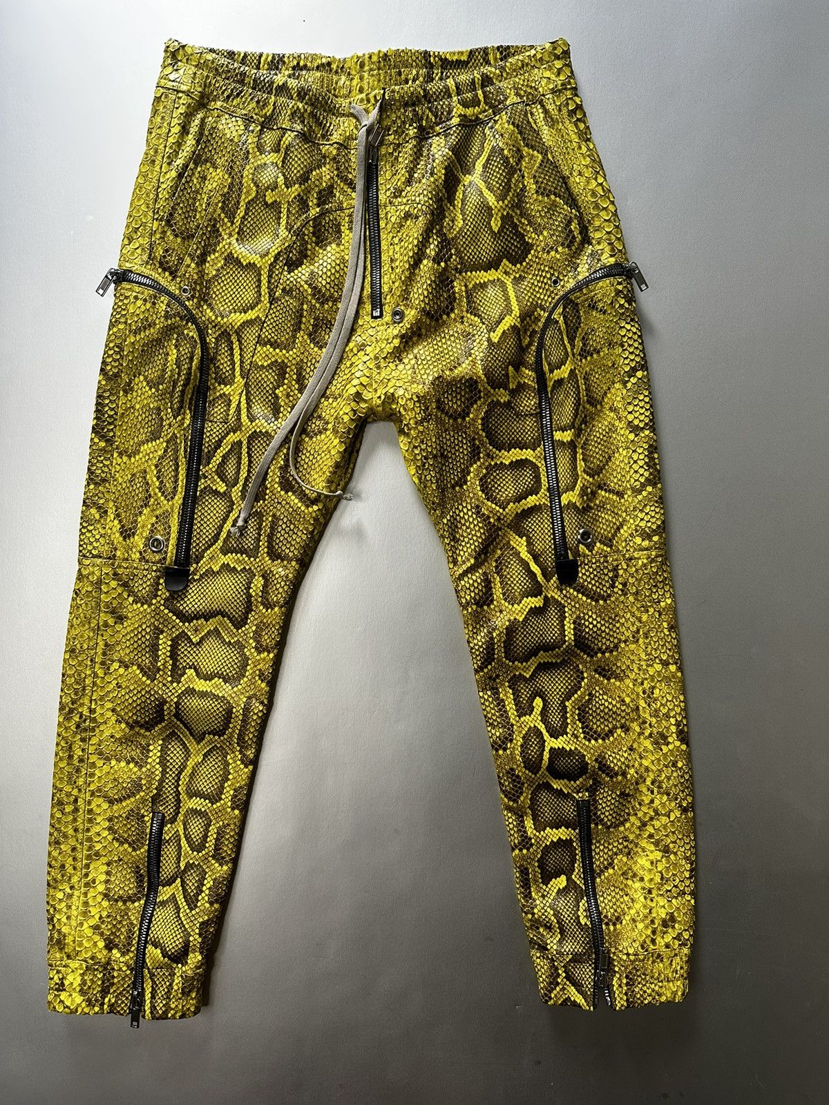 SUPER RARE EDFU python leather cargo joggers