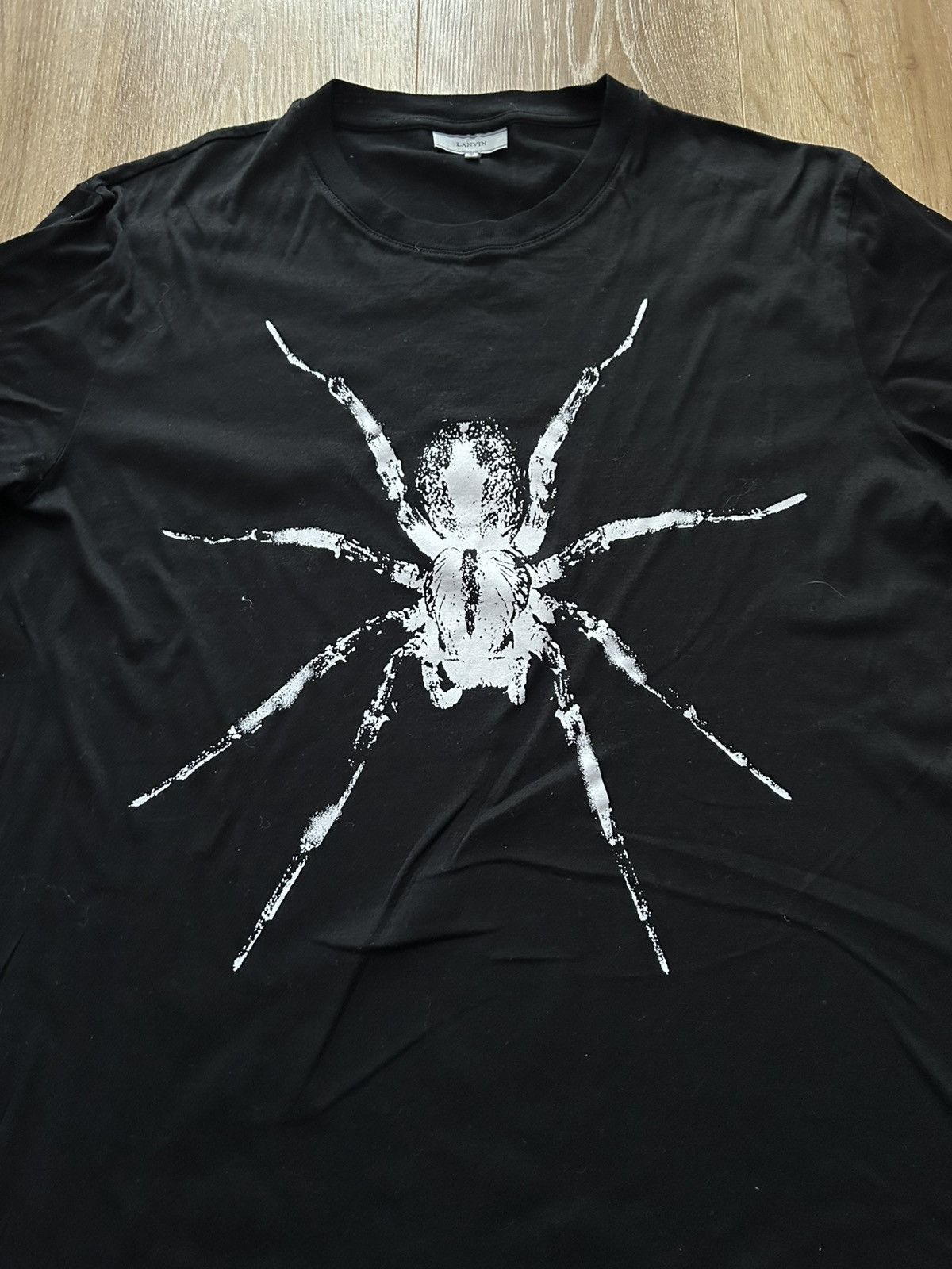 Lanvin Black Tshirt Spyder Fullbrint Logo Y2K Tee Spider