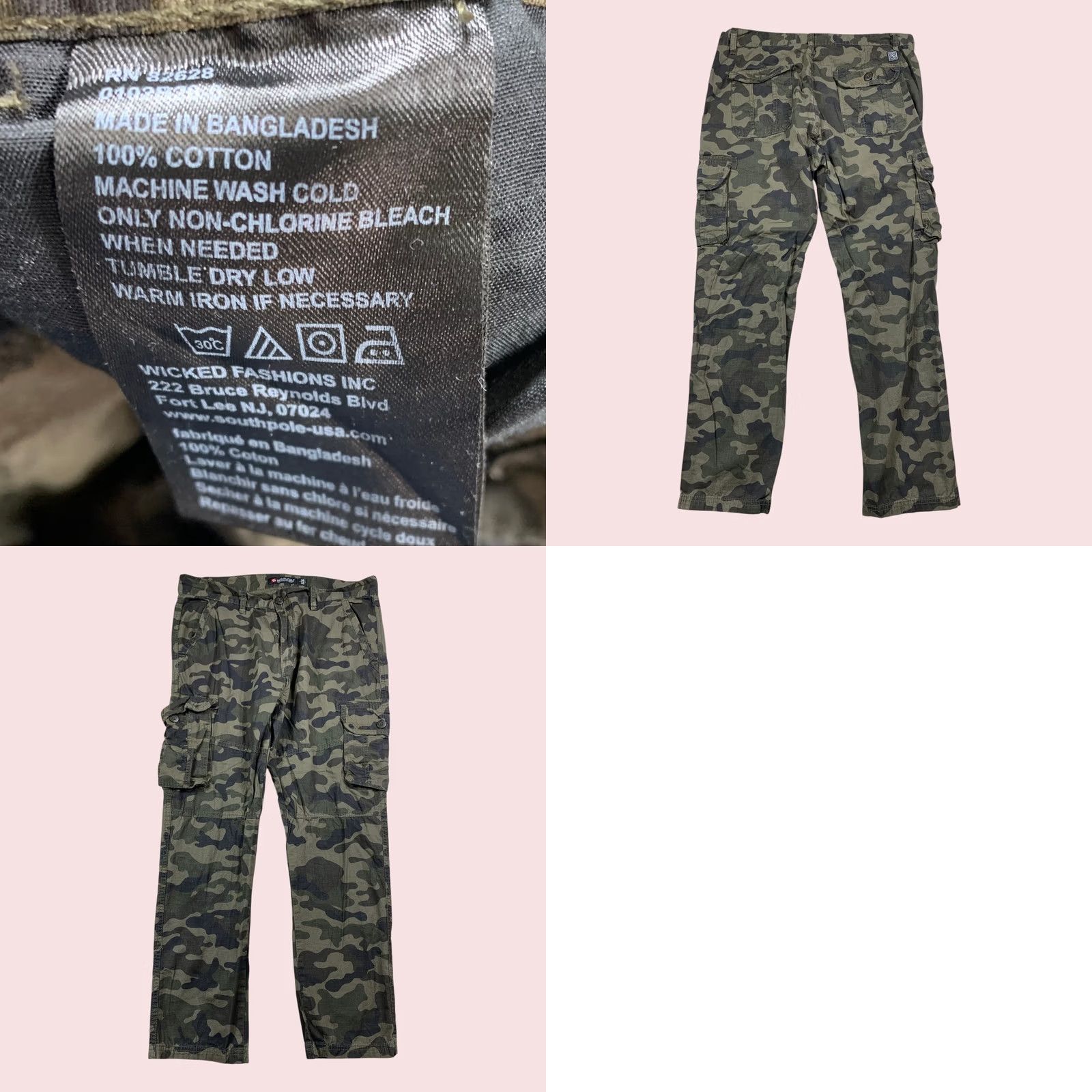 Levis Pants Mens 33x30 Green Cargo Ripstop Utility Outdoor Hiking 