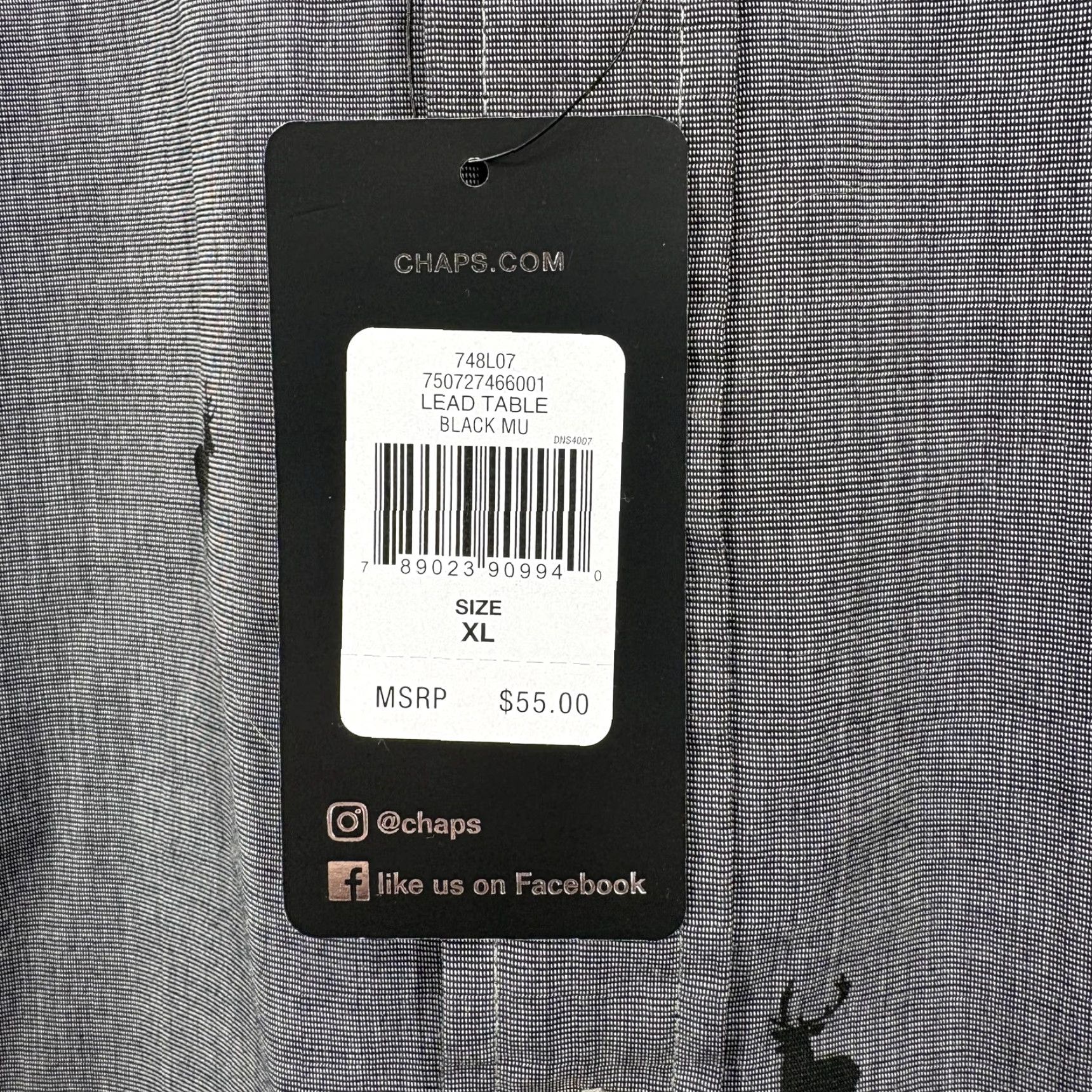 Chaps Chaps Shirt Mens XL Gray Black Deer Print Button-Down Long Sleeve Size US XL / EU 56 / 4 - 5 Thumbnail