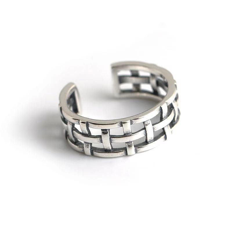 VIBE Vintage Distressed Woven Mesh Open Ring Size ONE SIZE - 3 Thumbnail