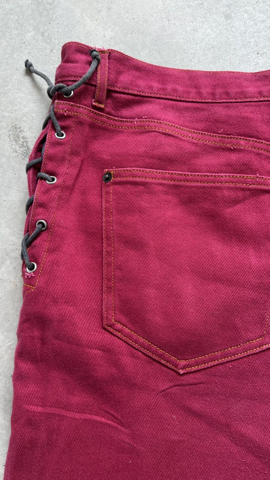 Harley Davidson × Vintage VINTAGE HARLEY DAVIDSON SIDE EYELET LACE UP DENIM PANT Size US 38 / EU 54 - 8 Thumbnail