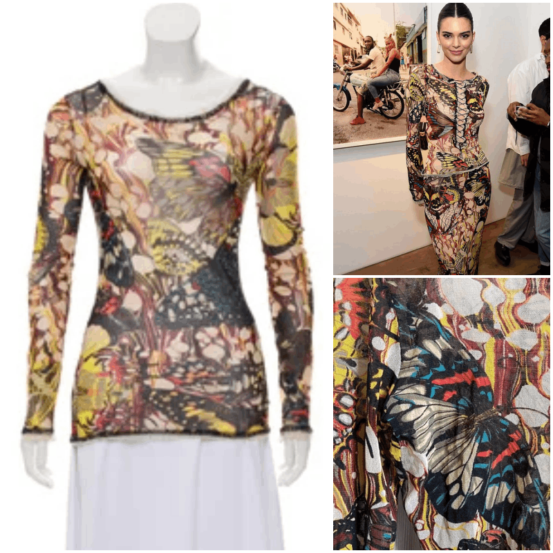 Jean Paul Gaultier Butterfly Tropical Kardashian Top T-Shirt