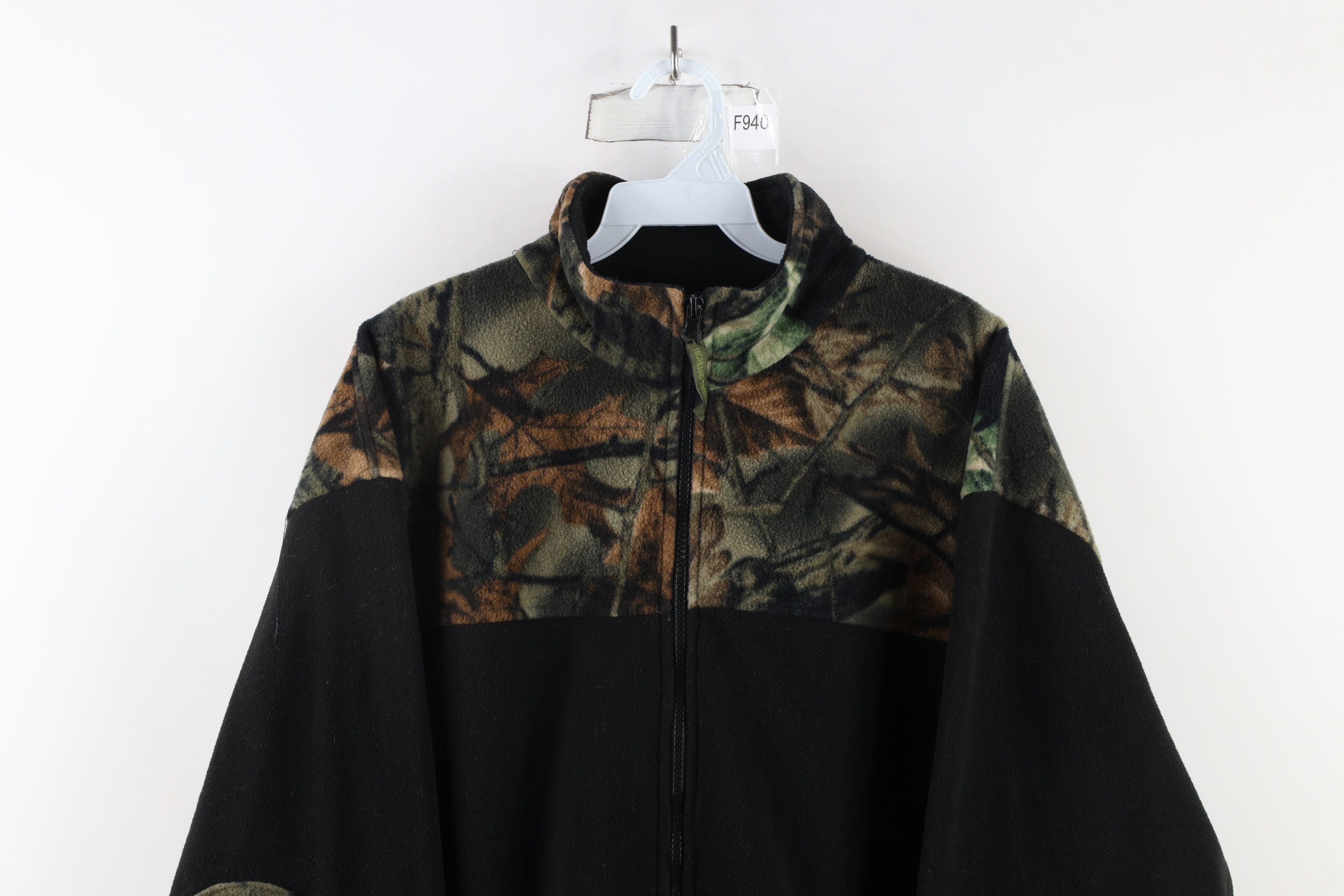 Vintage Vintage 90s Streetwear Camouflage Elbow Patch Fleece Jacket Size US L / EU 52-54 / 3 - 2 Thumbnail