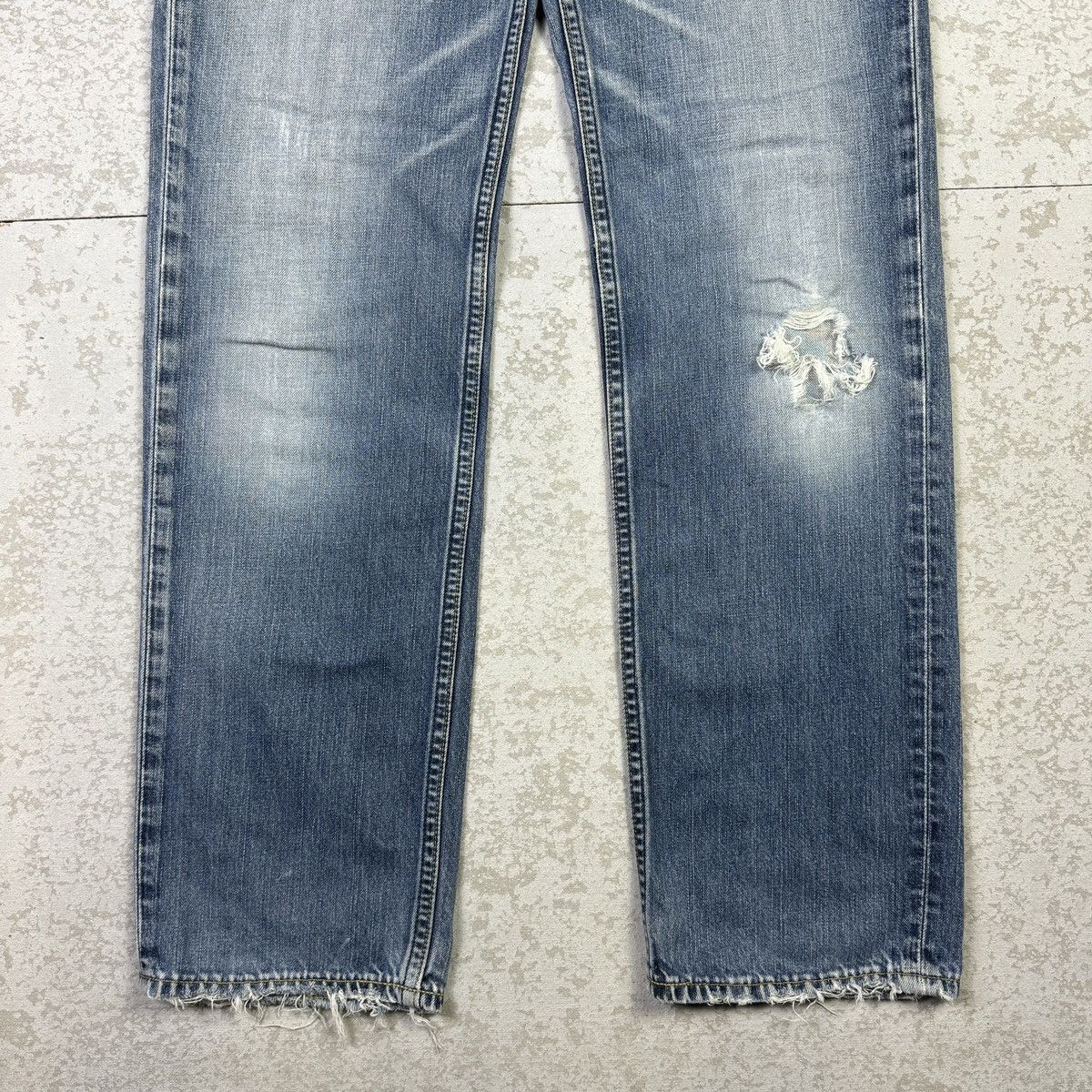 If Six Was Nine × Levi's 💥Vintage Levis 502 Distressed Sick Blue Wash Denim Size US 30 / EU 46 - 6 Thumbnail
