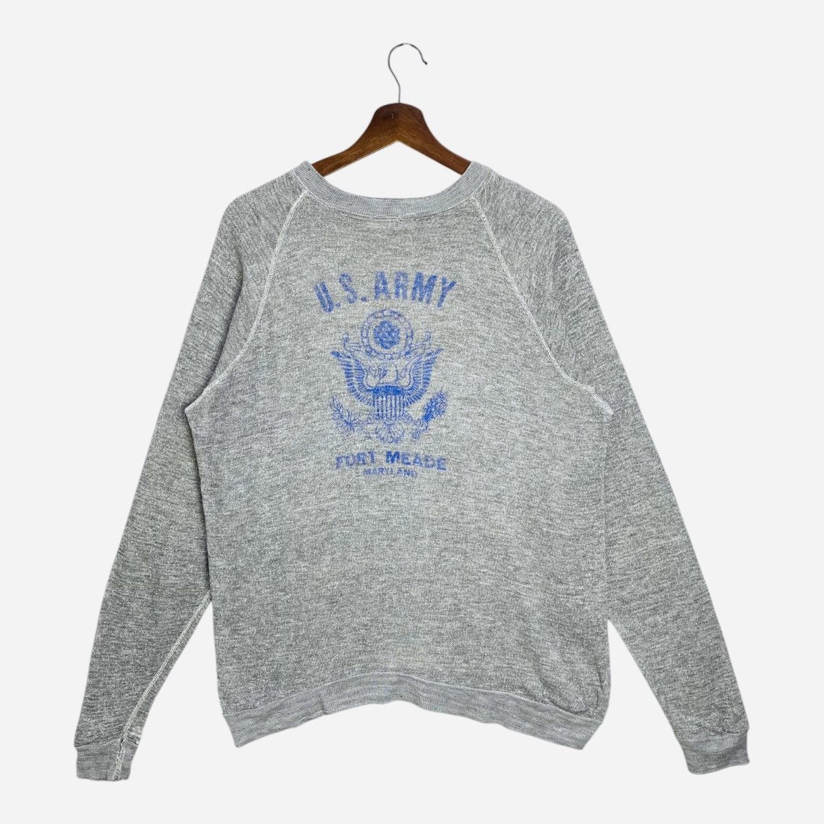 Vintage 80s US Army Fort Meade Sweatshirt Distressed XL