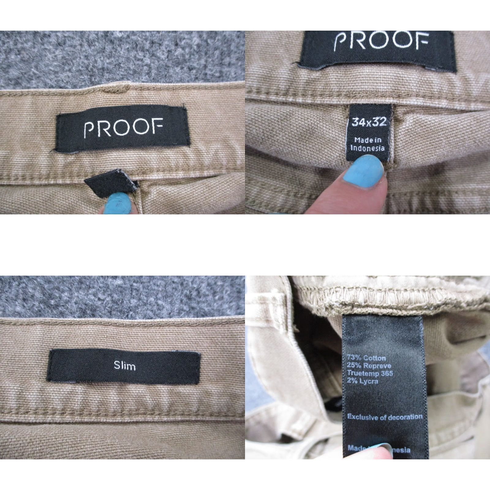 Vintage Proof Pants Mens 34 X 32 Beige Chino Straight Pants 34 Beige Mens Regular Fit 5-Pocket Denim? Size US 34 / EU 50 - 8 Thumbnail