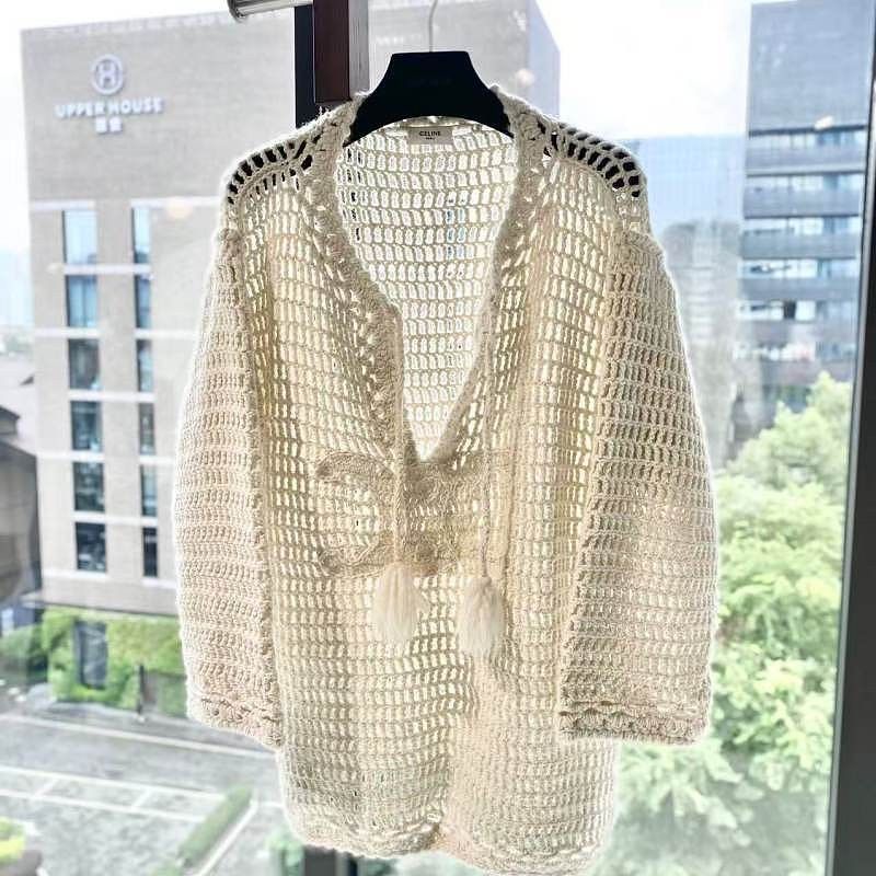 Celine Celine Wool Crochet Sweater Size S Size S / US 4 / IT 40 - 1 Thumbnail