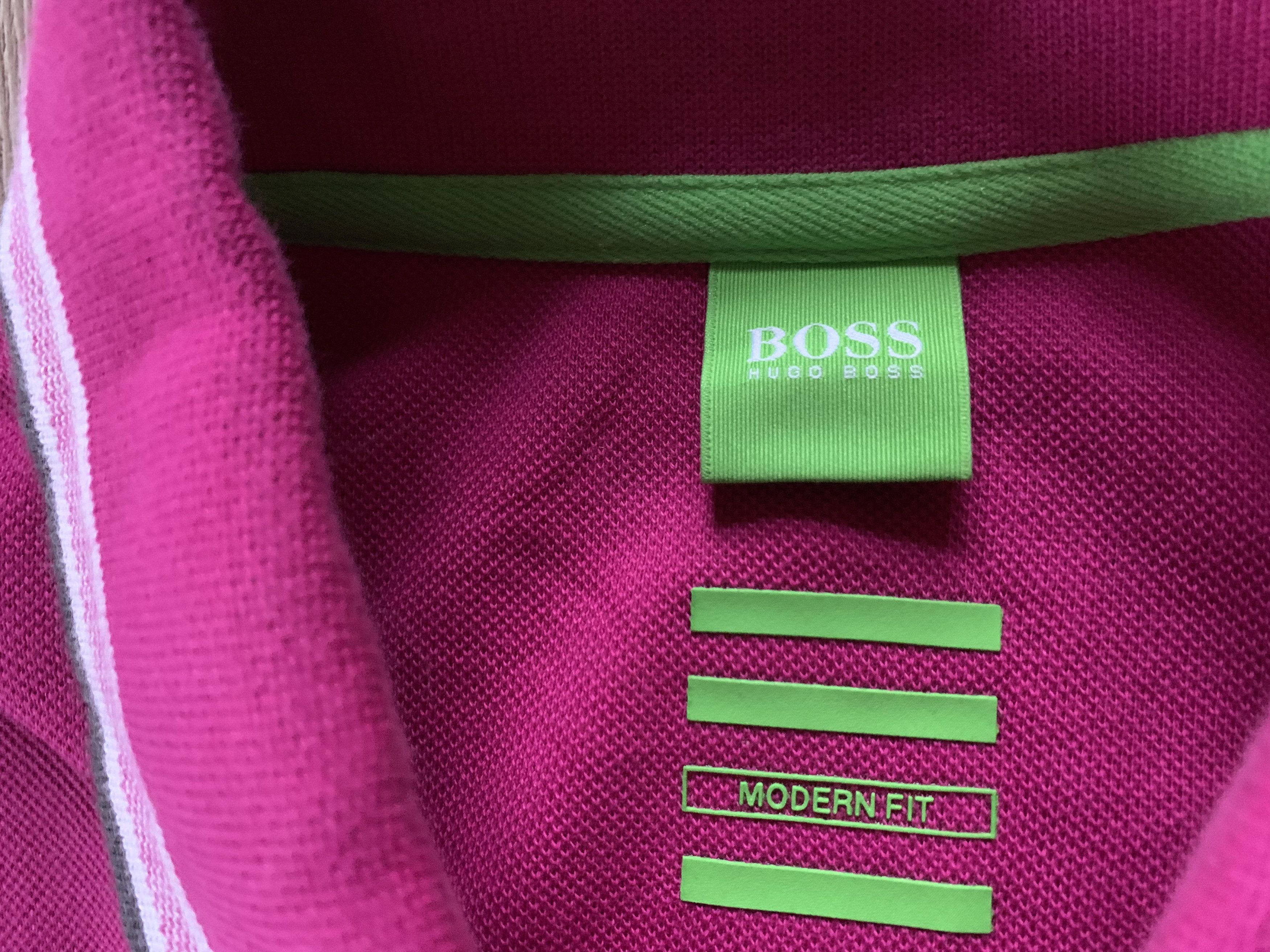 Hugo Boss Hugo Boss Modern Fit Cotton Mens Pink Polo Size US S / EU 44-46 / 1 - 7 Thumbnail